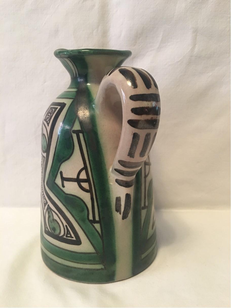 Unique and Powerful Ceramic Pitcher Signed by Domingo Punter of Spain For Sale 1