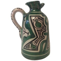 Unique and Powerful Ceramic Pitcher Signed by Domingo Punter of Spain