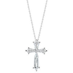 Unique and Rare 1.82 Carat Diamond Kite Cross in Platinum