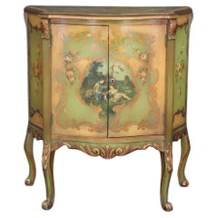 Unique and Rare Paint Decorated Venetian Louis XV Style Vernis Martin Commode