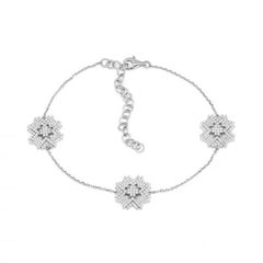 Unique and Stylish Diamond Bracelet 14k White Gold