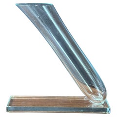 Unique Angled Art Glass Vase by Stephen Schlasner