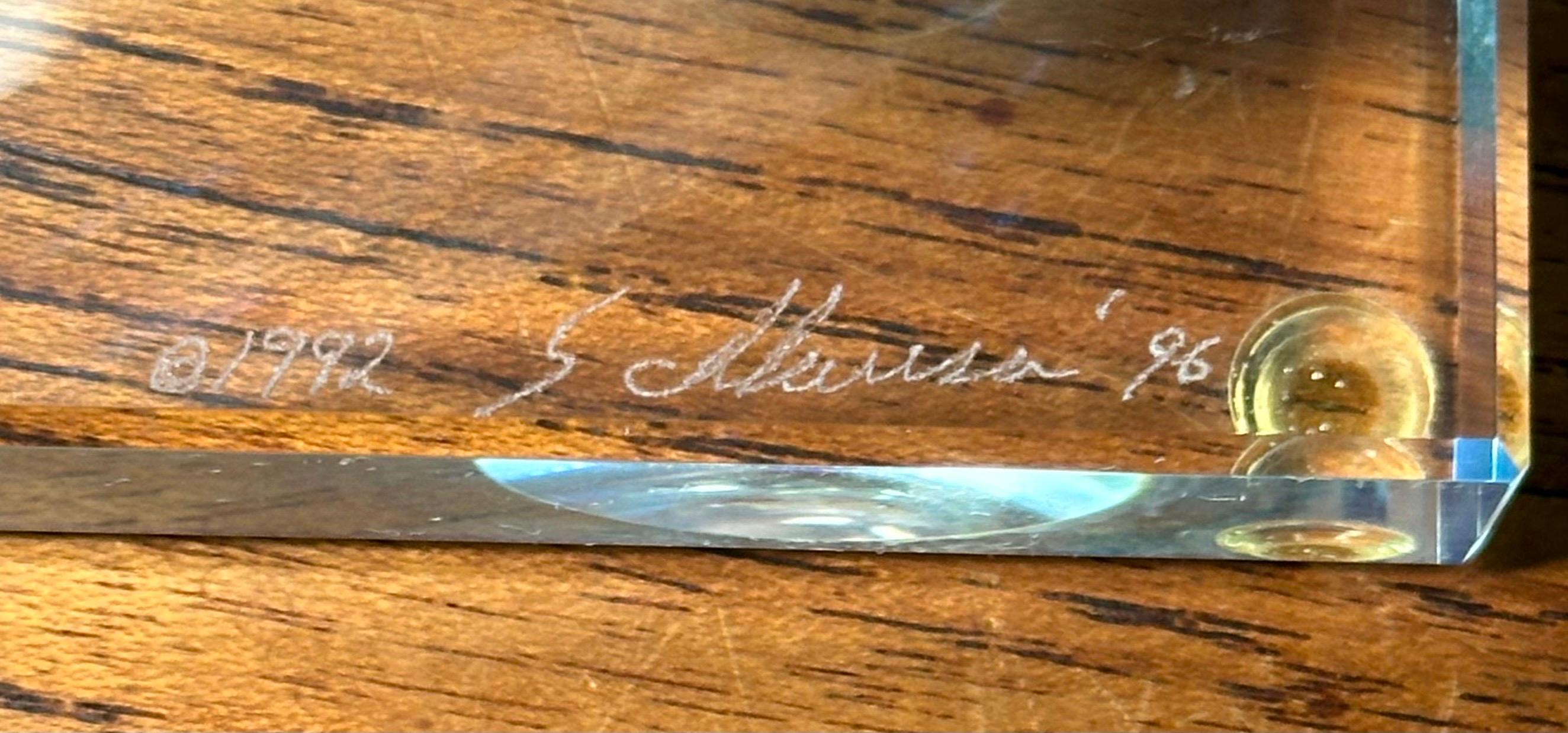 Vaso di vetro artistico angolato unico di Stephens Schlasner in vendita 1