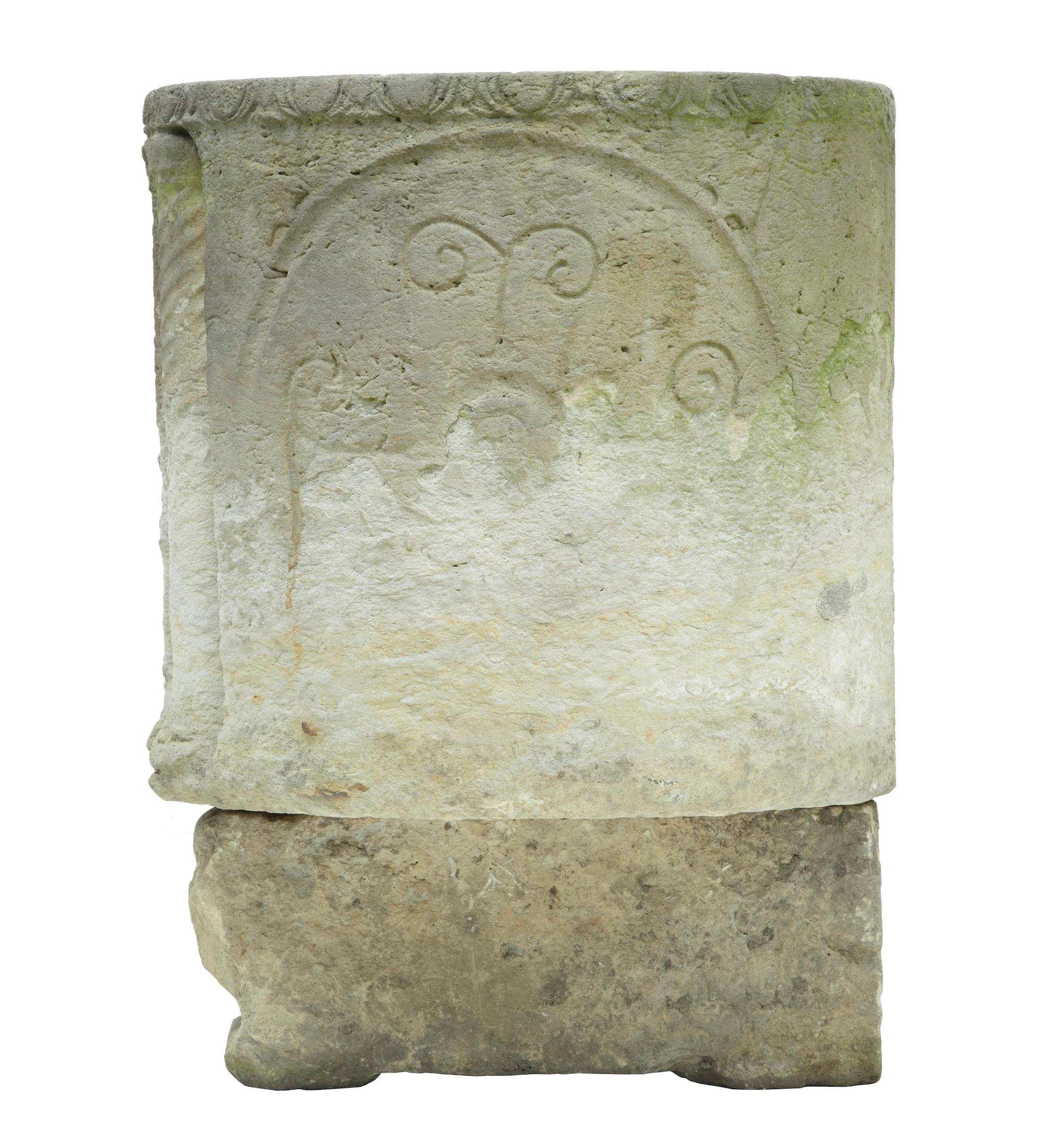 Classical Roman Unique Anglo Roman Limestone Sarcophagus