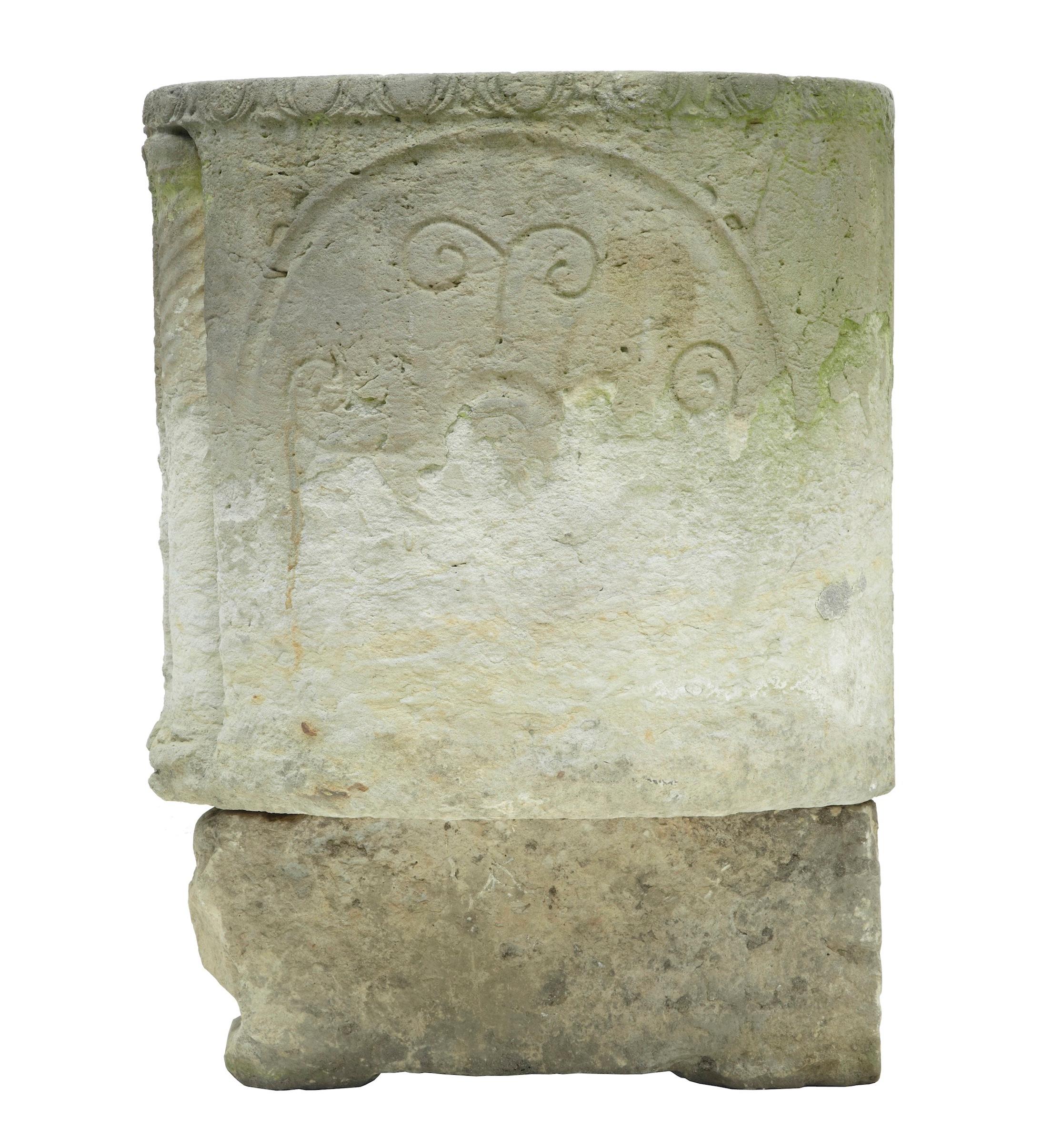English Unique Anglo Roman Limestone Sarcophagus