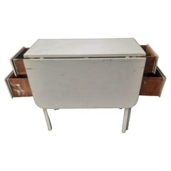 Unique Antique 4 Drawers Drop Leaf Table, Circa 1920s