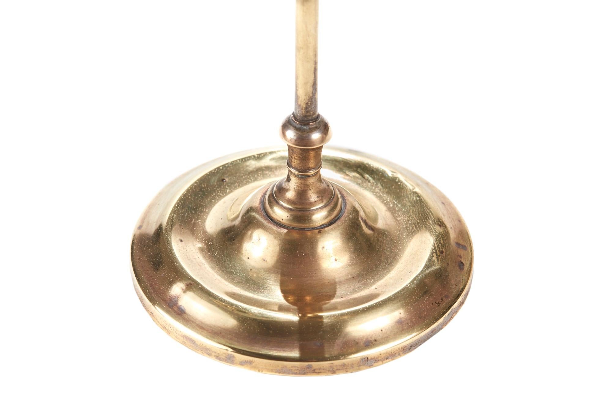 Victorian Unique Antique Adjustable Brass Desk Lamp, circa 1880