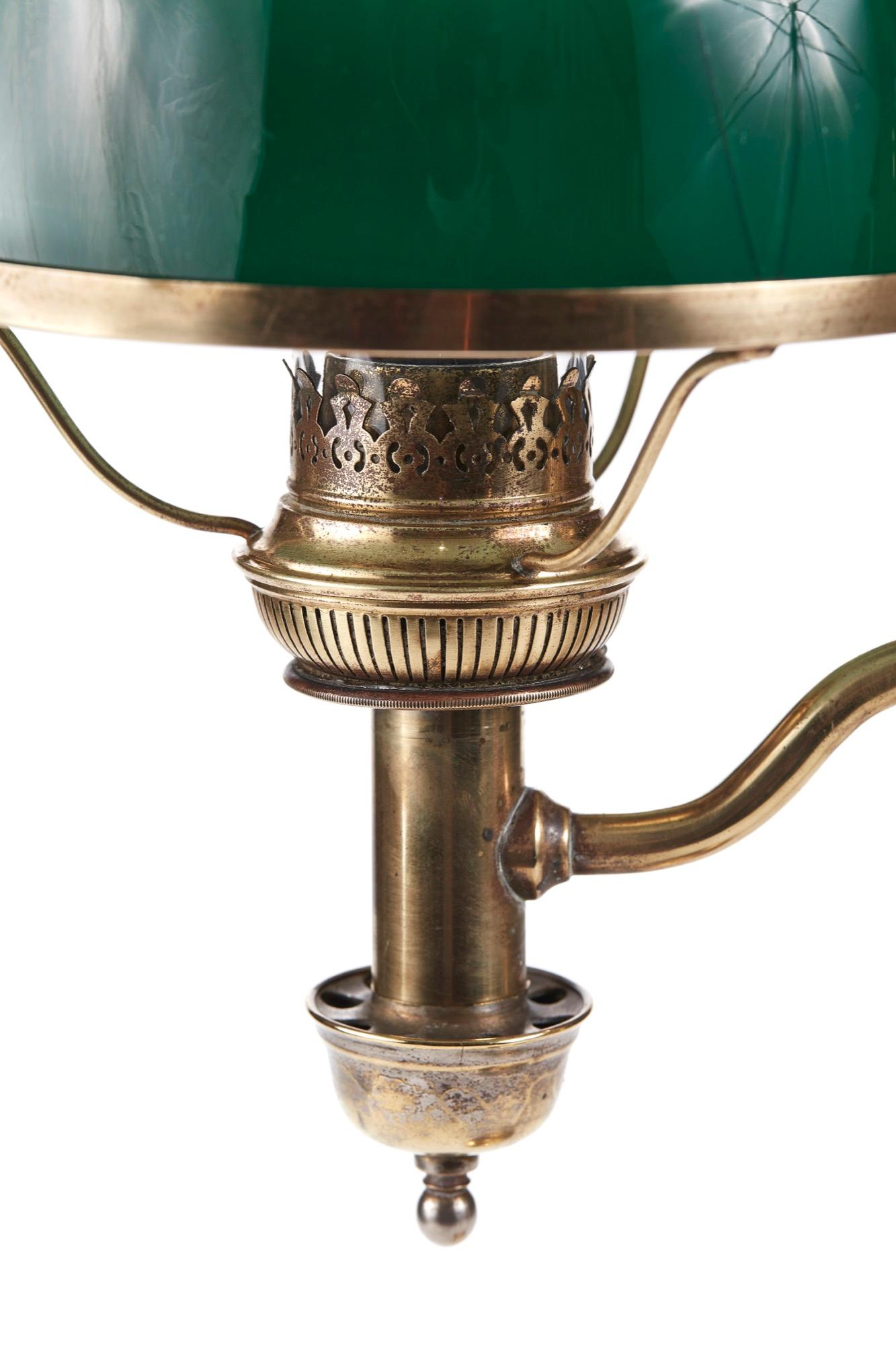 European Unique Antique Adjustable Brass Desk Lamp, circa 1880
