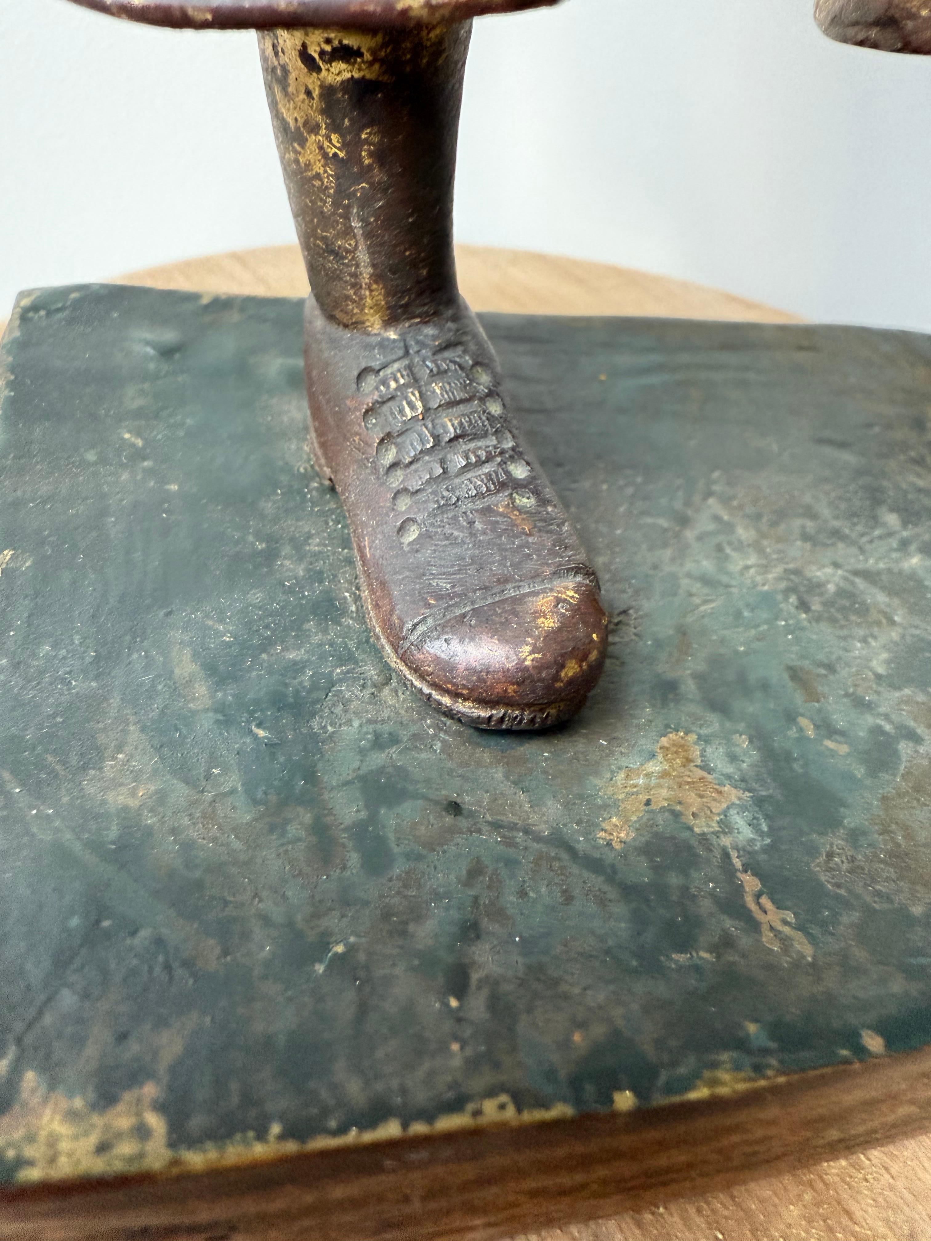 20th Century Unique Antique Hand Crafted Bronze Golf Player in Backswing Sculpture / Statue For Sale