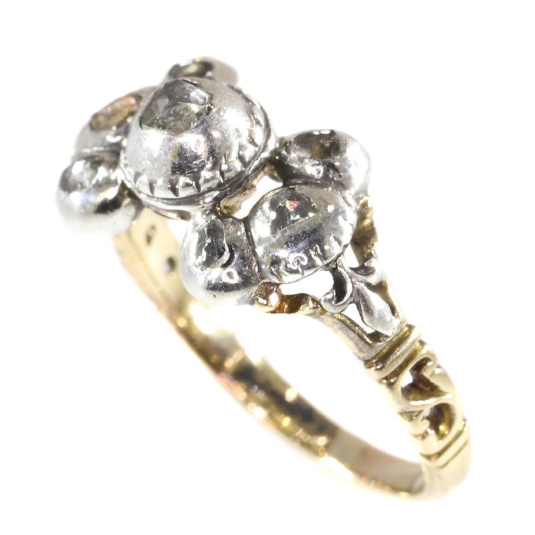 Unique Antique  Baroque Rococo Diamond  Engagement  Ring  