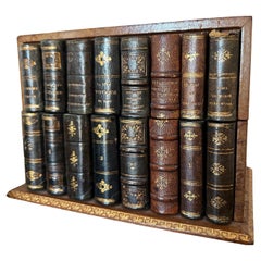 Unique Antique Book Letter Box – 19th-Century Leather-Bound Spines