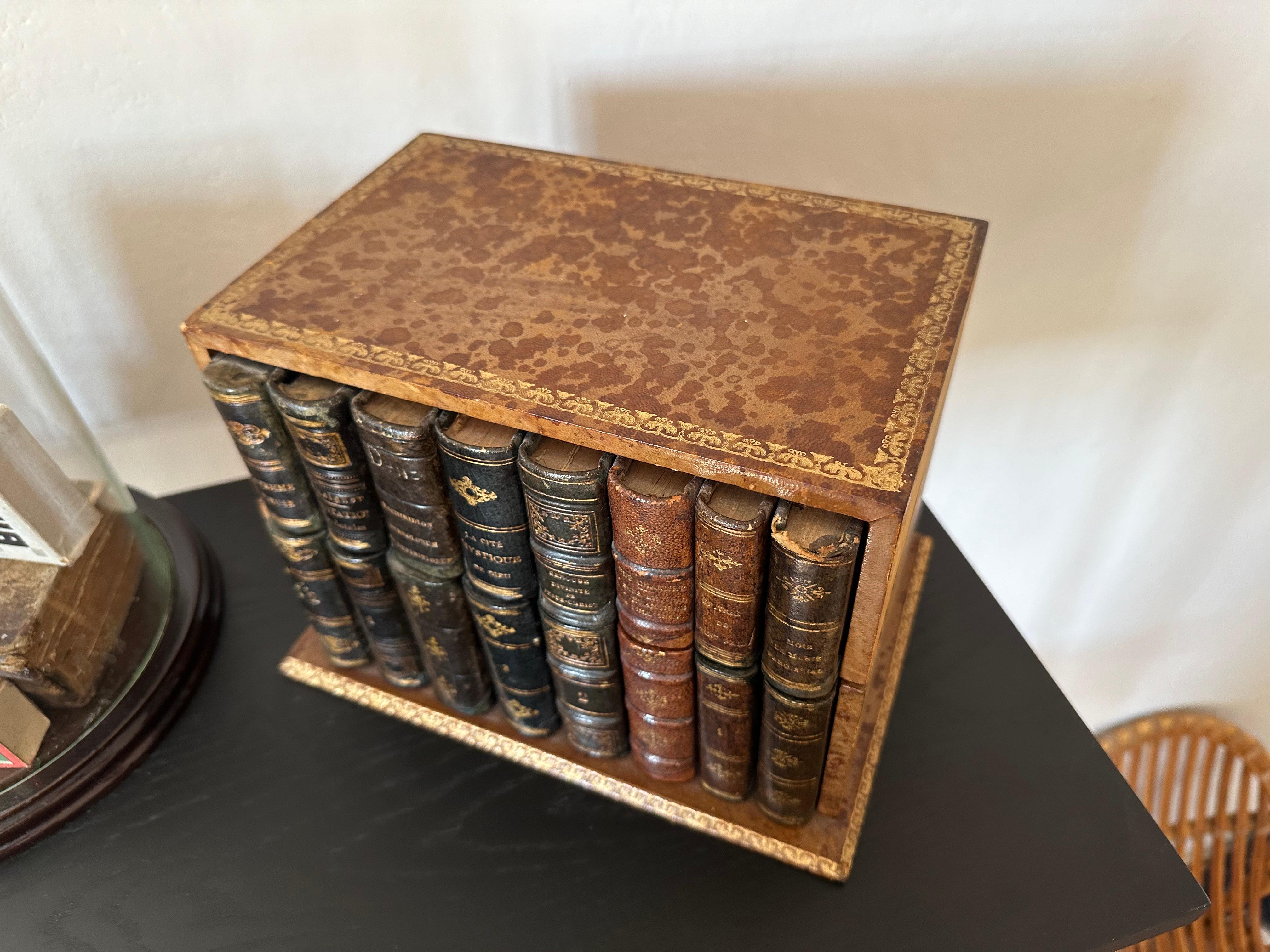 Fin du 20e siècle Boîte à lettres unique pour livres anciens - reliure à dos de cuir du 19e siècle en vente