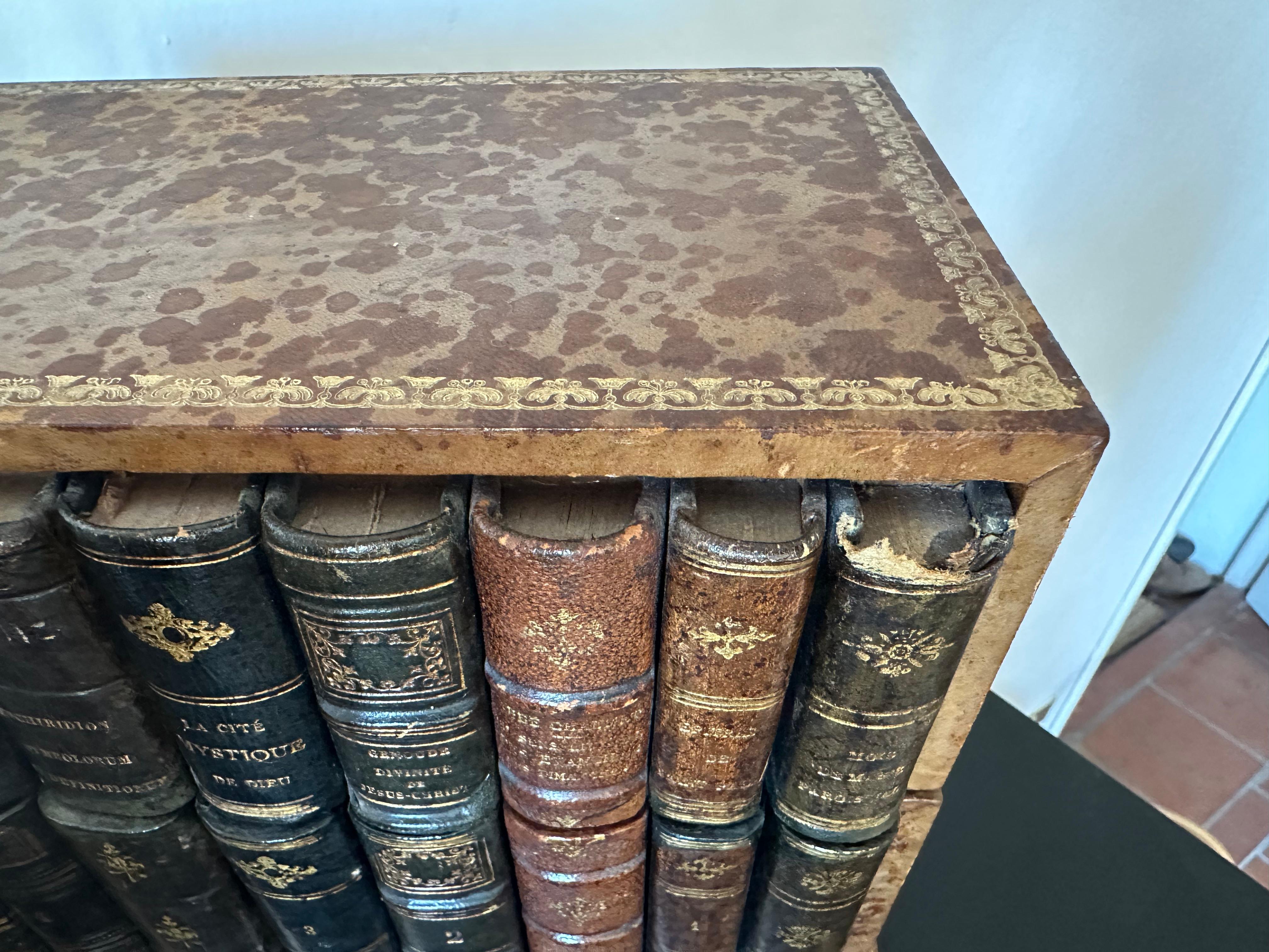 Boîte à lettres unique pour livres anciens - reliure à dos de cuir du 19e siècle en vente 2