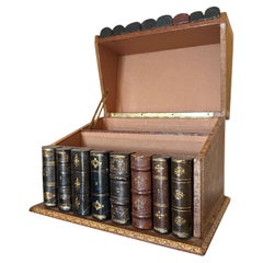 Boîte à lettres unique pour livres anciens - reliure à dos de cuir du 19e siècle