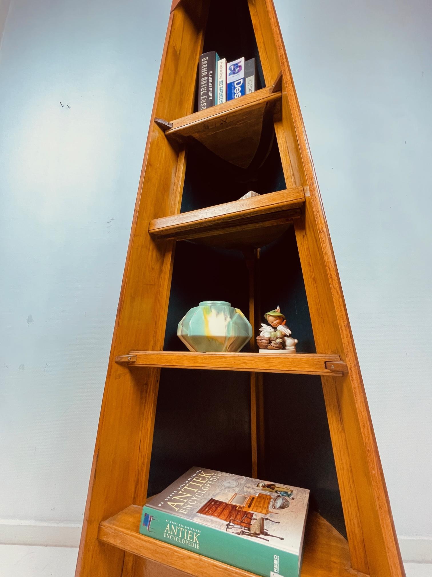 Unique antique canoe bookcase. Rare nautical home deco. Canadian Canoe bookcase 5