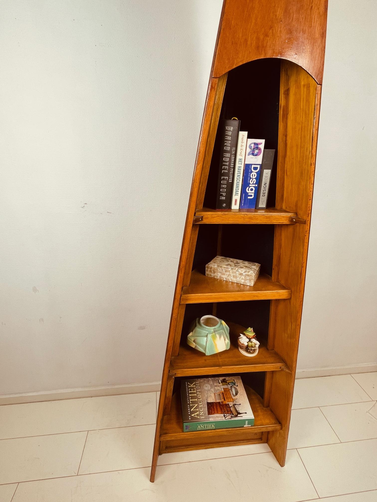 Unique antique canoe bookcase. Rare nautical home deco. Canadian Canoe bookcase 8