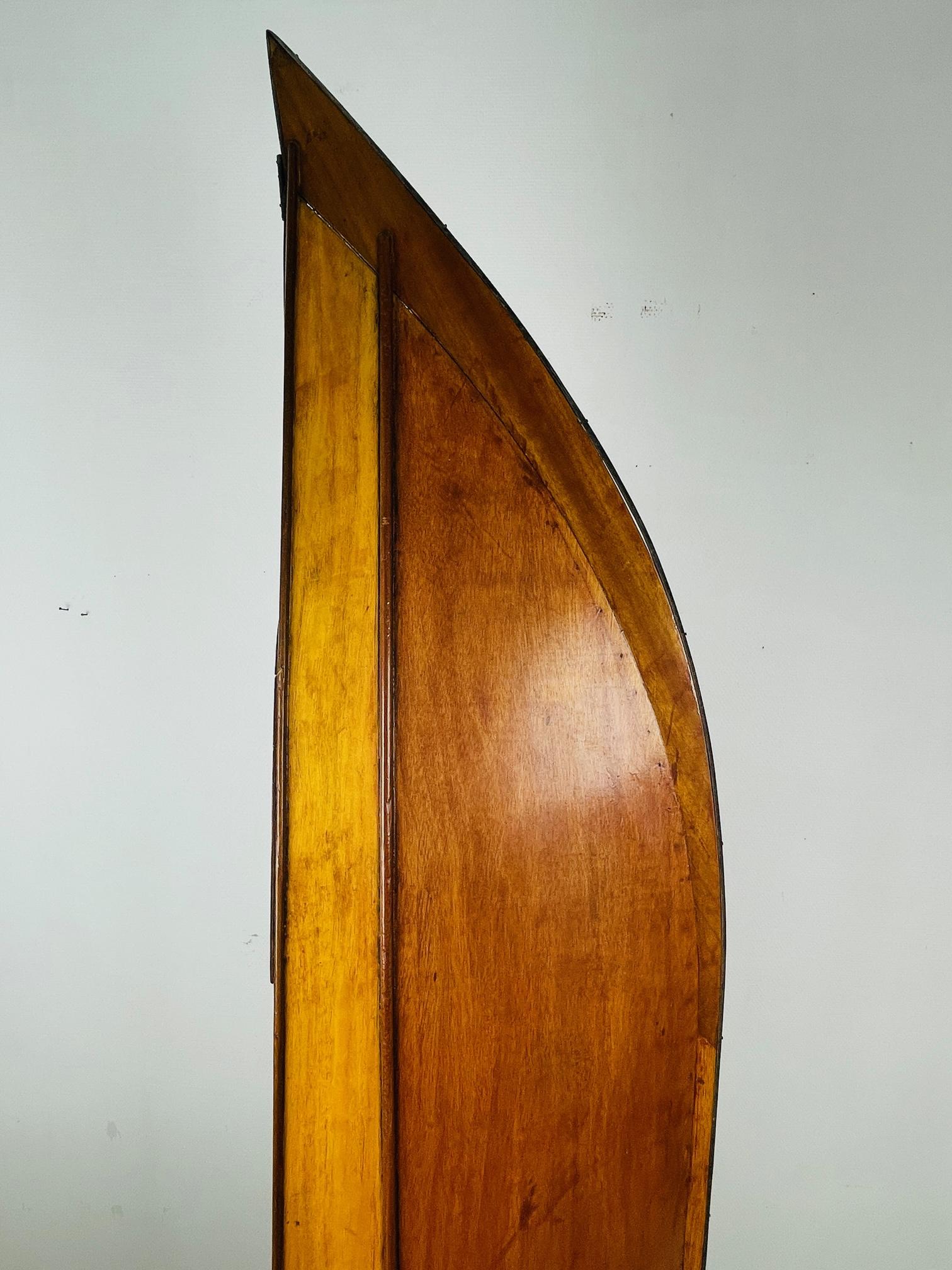 Arts and Crafts Unique antique canoe bookcase. Rare nautical home deco. Canadian Canoe bookcase