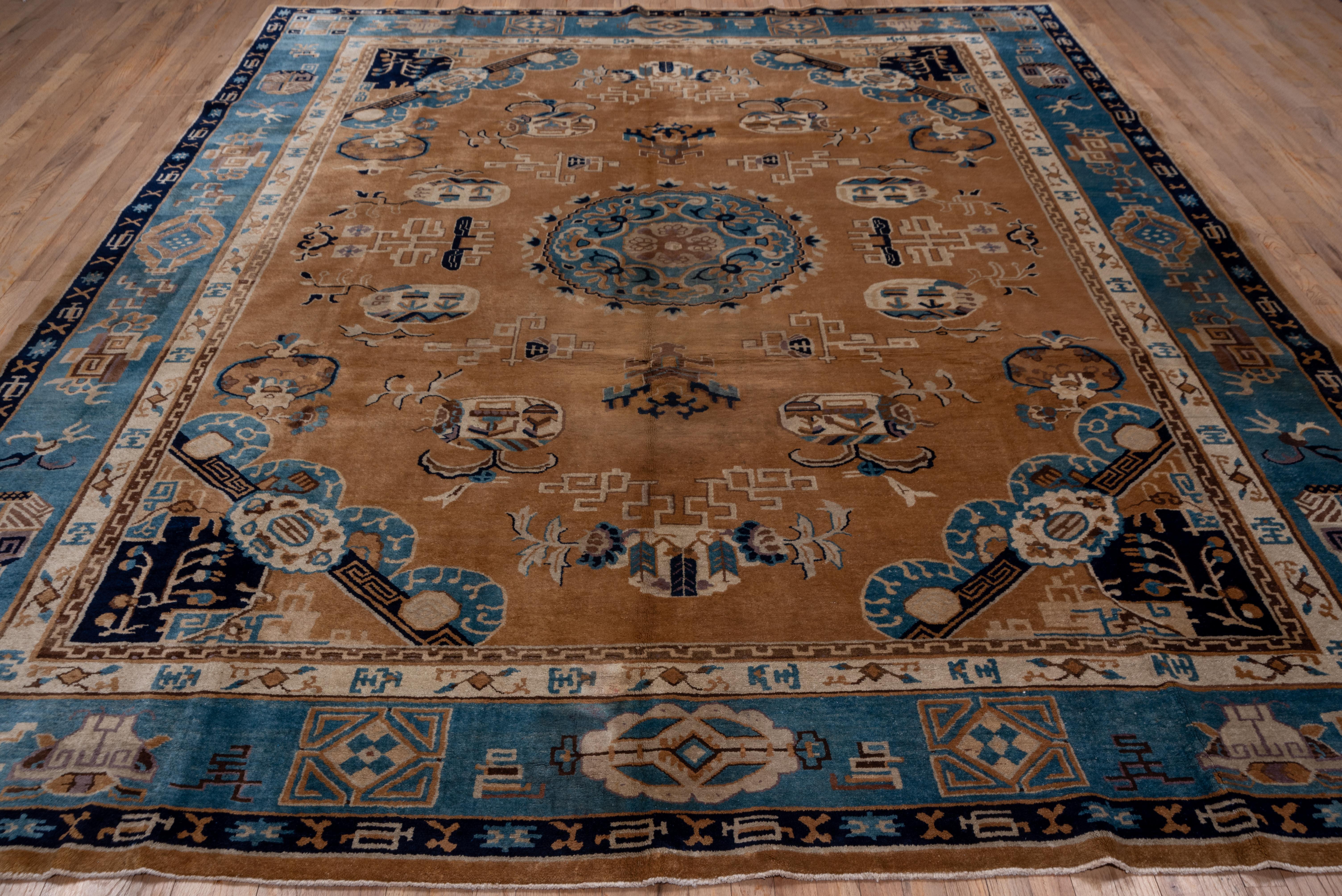 Hand-Knotted Unique Antique Chinese Rug with Wild Color Palette, Circa 1920's For Sale