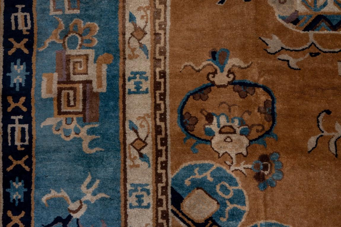 Wool Unique Antique Chinese Rug with Wild Color Palette, Circa 1920's For Sale