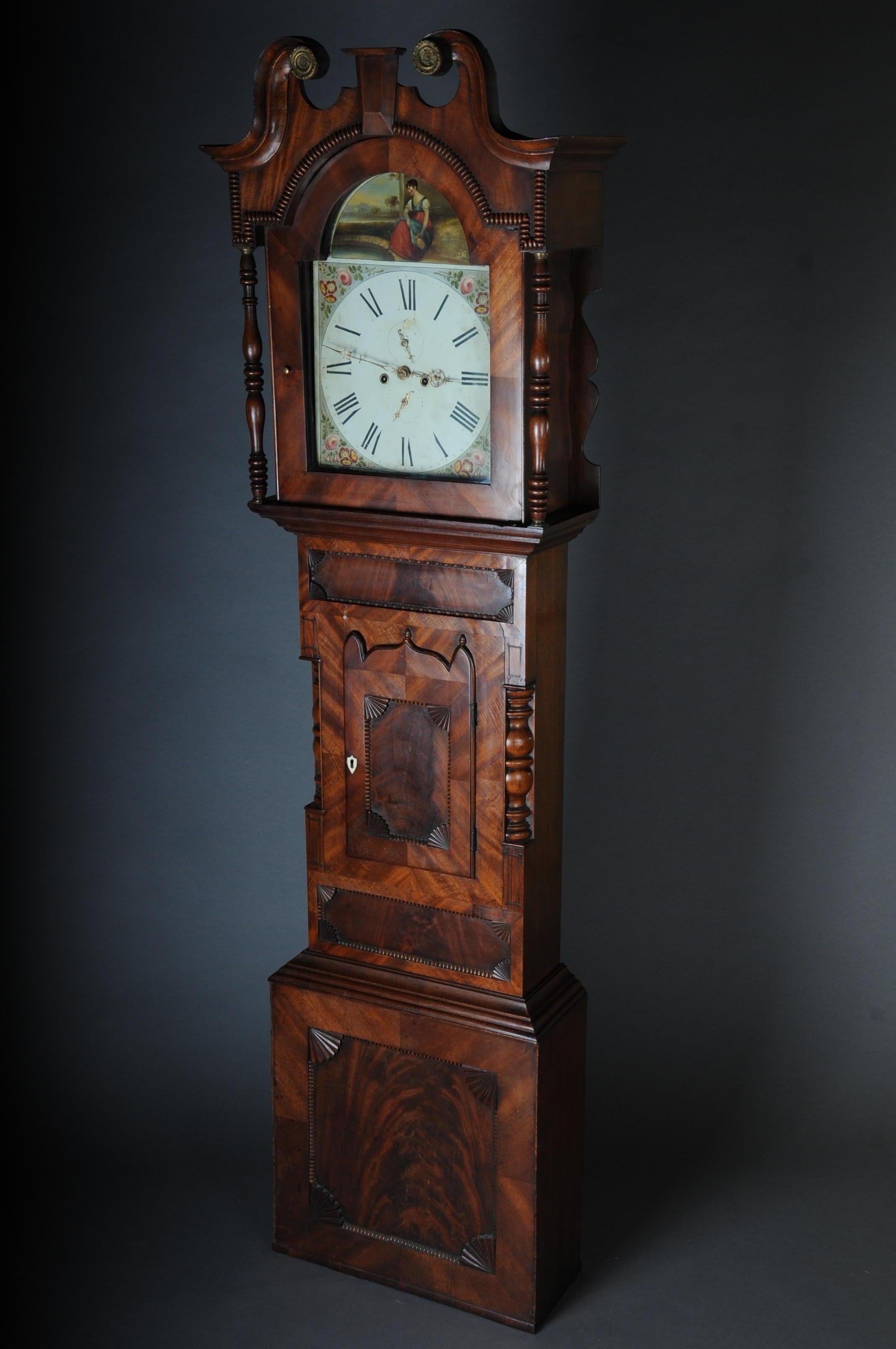 Unique Antique English Grandfather Clock, Mahogany, 18th Century For Sale 1