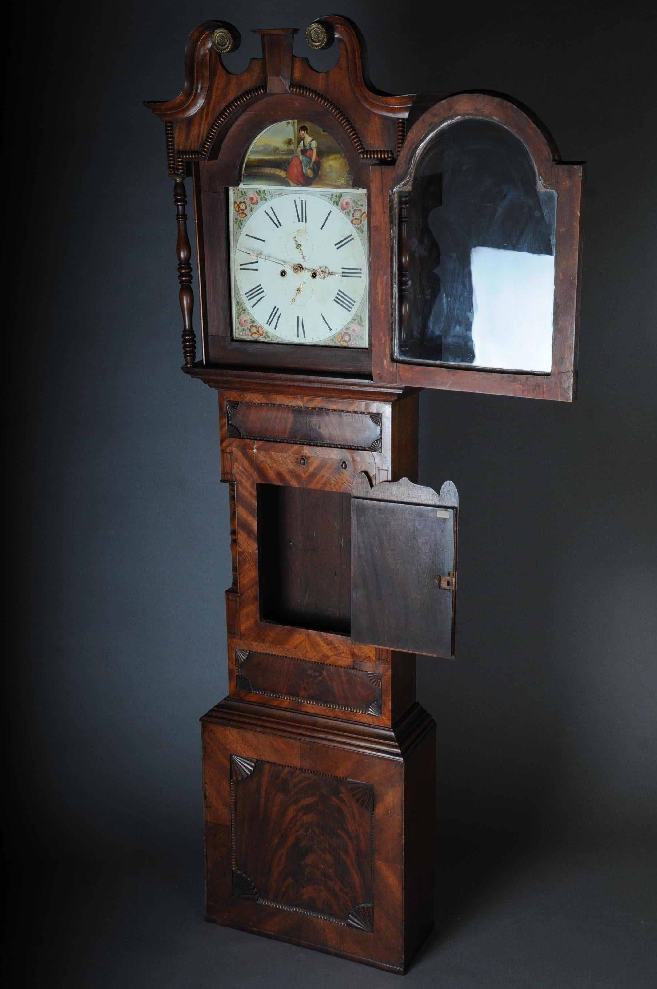 Unique Antique English Grandfather Clock, Mahogany, 18th Century For Sale 3