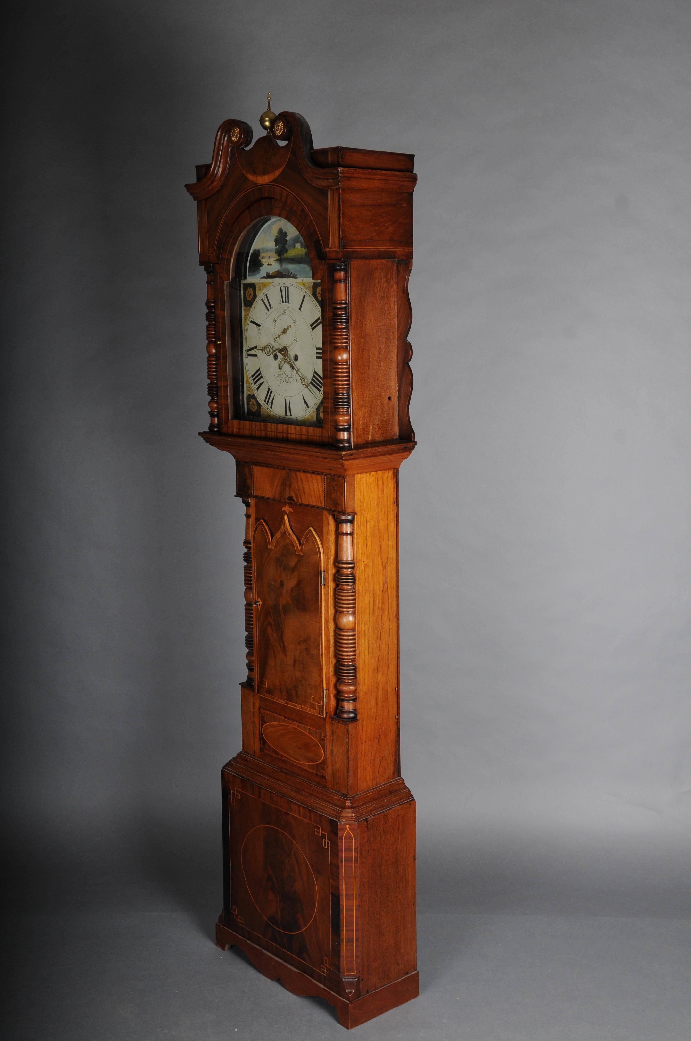 Orologio a pendolo inglese antico e unico, mogano, 18° secolo in vendita 7