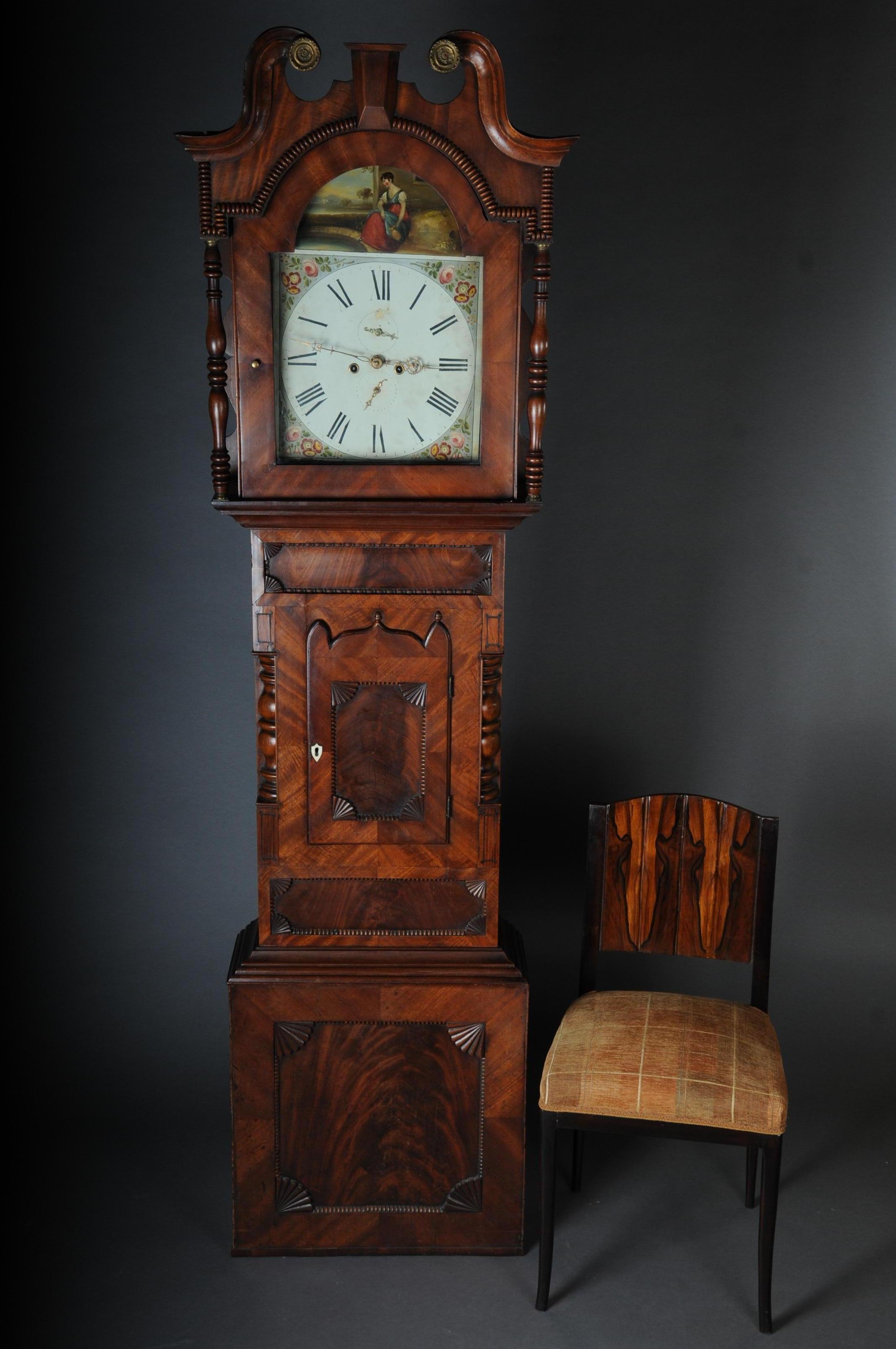 Unique Antique English Grandfather Clock, Mahogany, 18th Century For Sale 6
