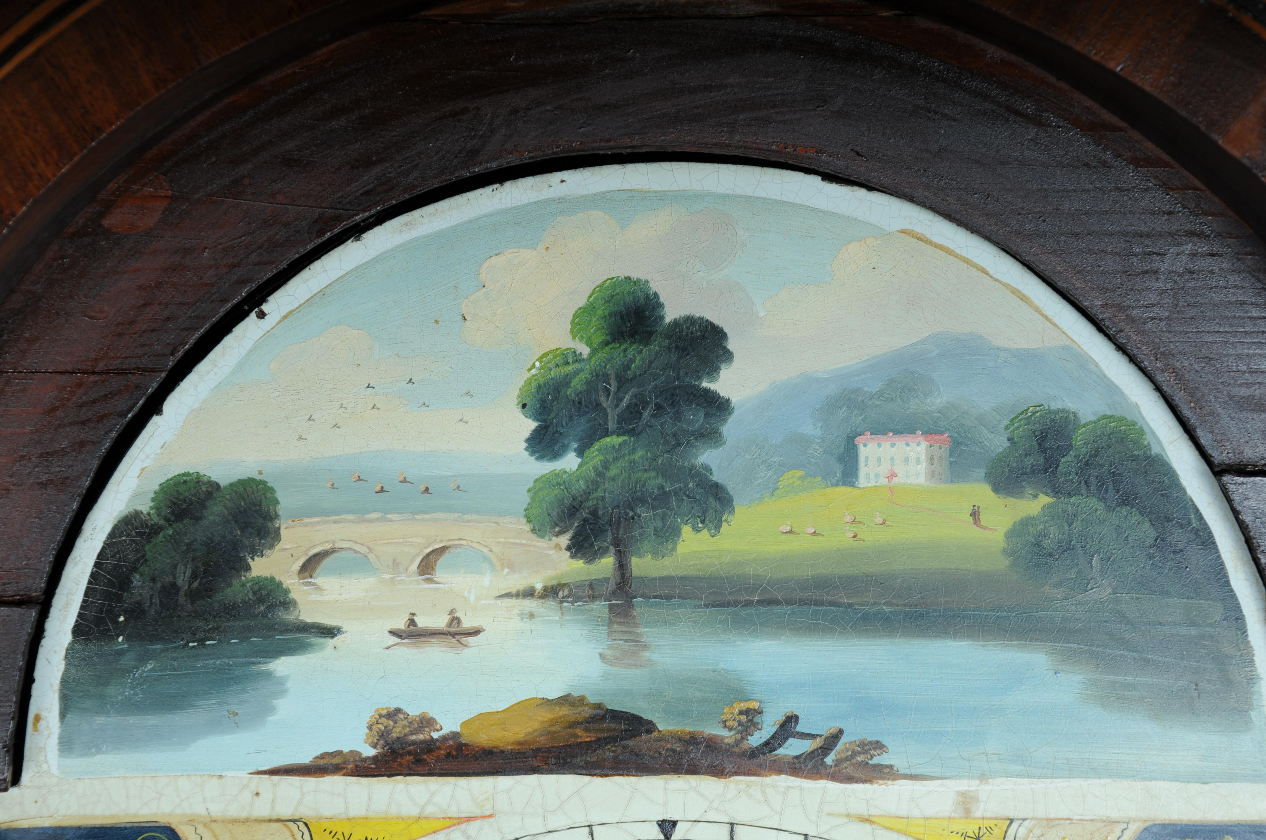 Fino al XVIII secolo Orologio a pendolo inglese antico e unico, mogano, 18° secolo in vendita
