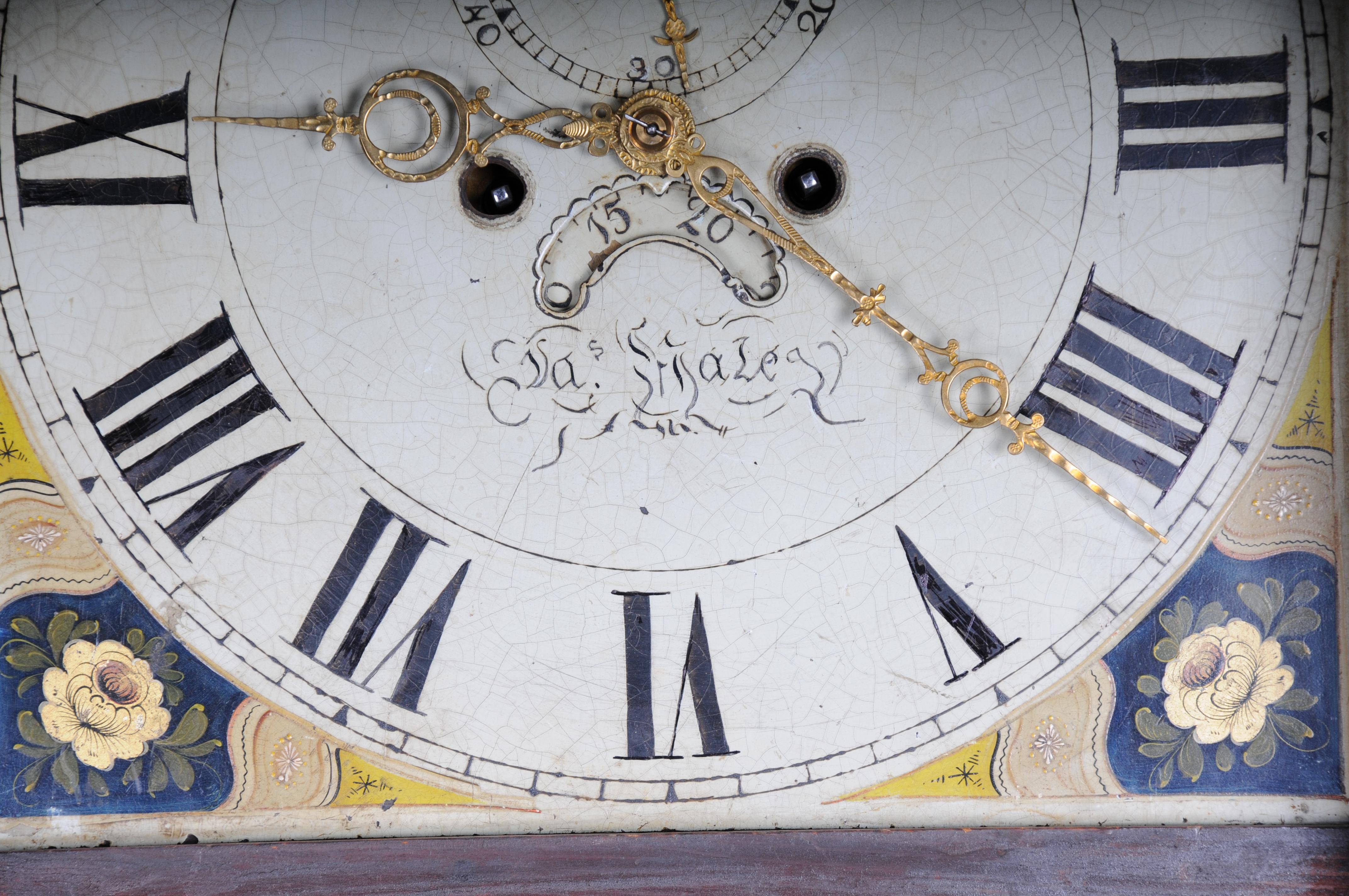 Orologio a pendolo inglese antico e unico, mogano, 18° secolo in vendita 1