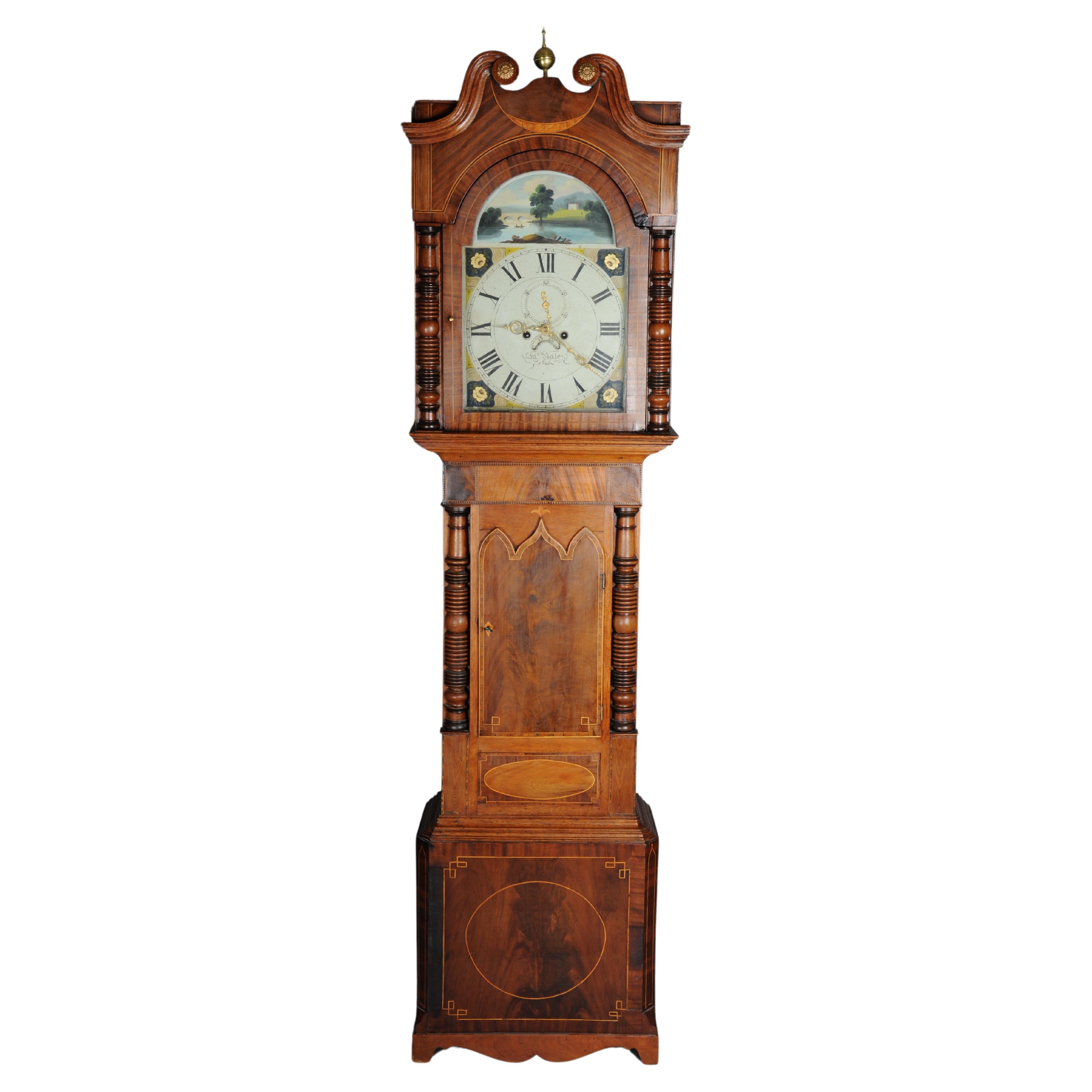 Unique Antique English Grandfather Clock, Mahogany, 18th Century