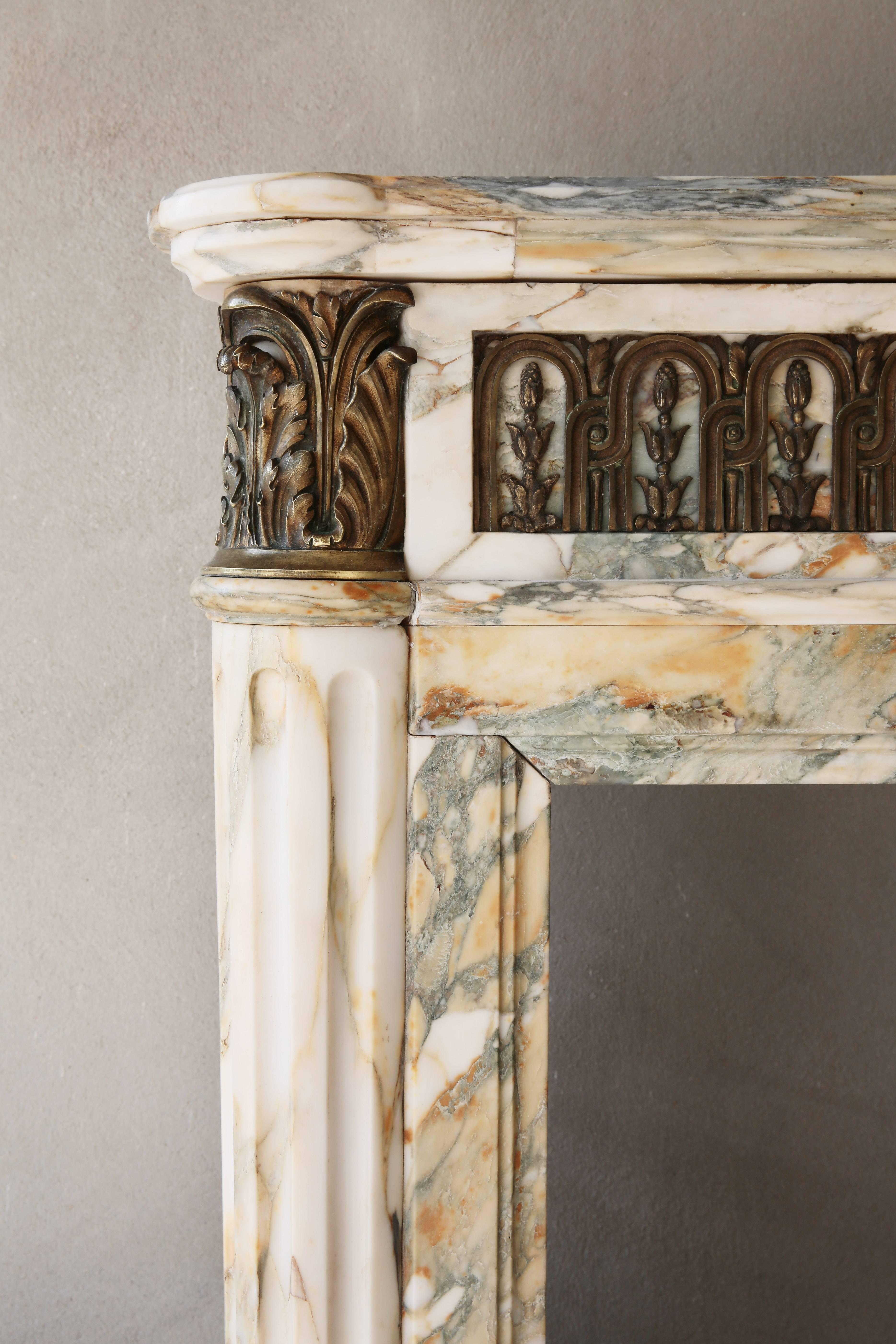 Unique Antique Fireplace of Marble from the 19th Century 1