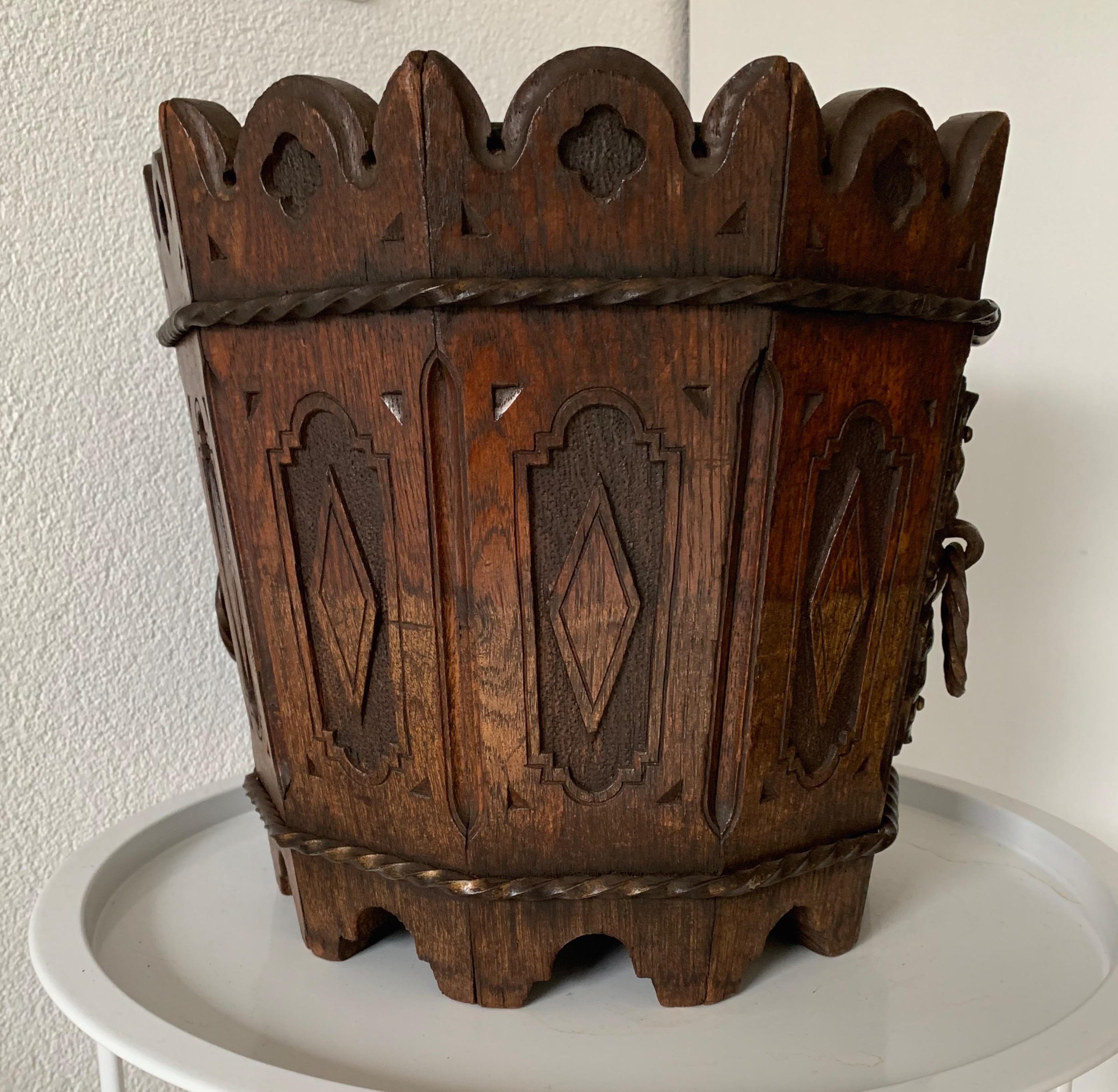 antique wood plant stand