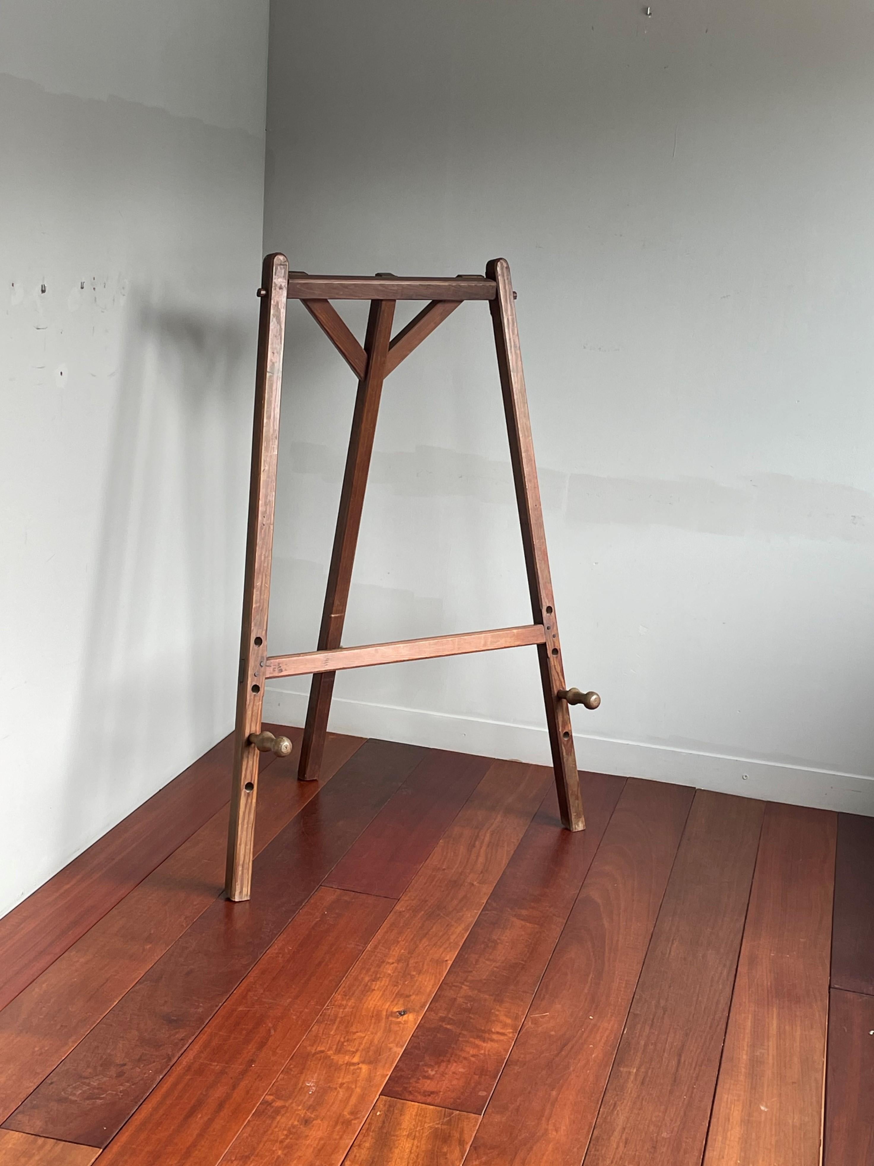 Unique Antique Handmade Arts & Crafts Floor Easel / Artist Display Stand ca 1910 For Sale 1