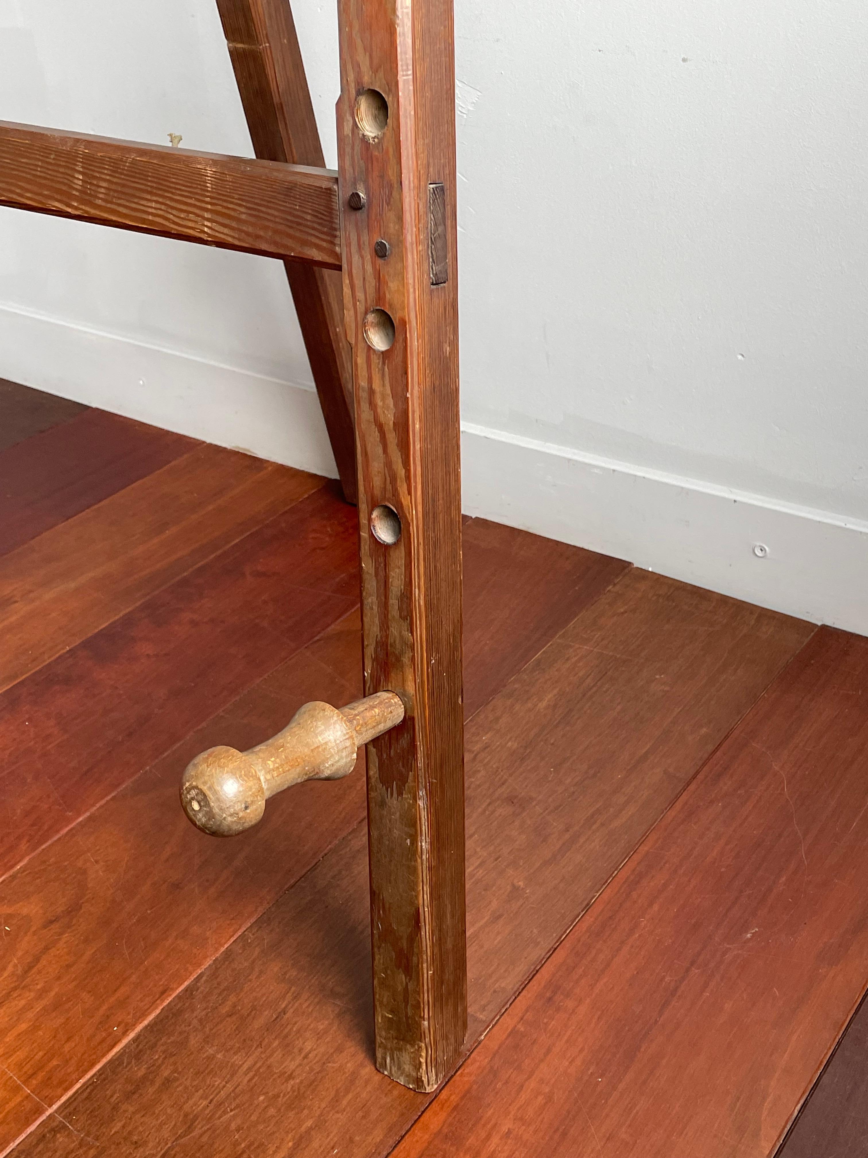 Unique Antique Handmade Arts & Crafts Floor Easel / Artist Display Stand ca 1910 For Sale 3