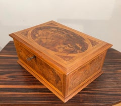 Beautiful Jewelry or Collecting Treasure Box Inlaid with Walnut, Burl Walnut