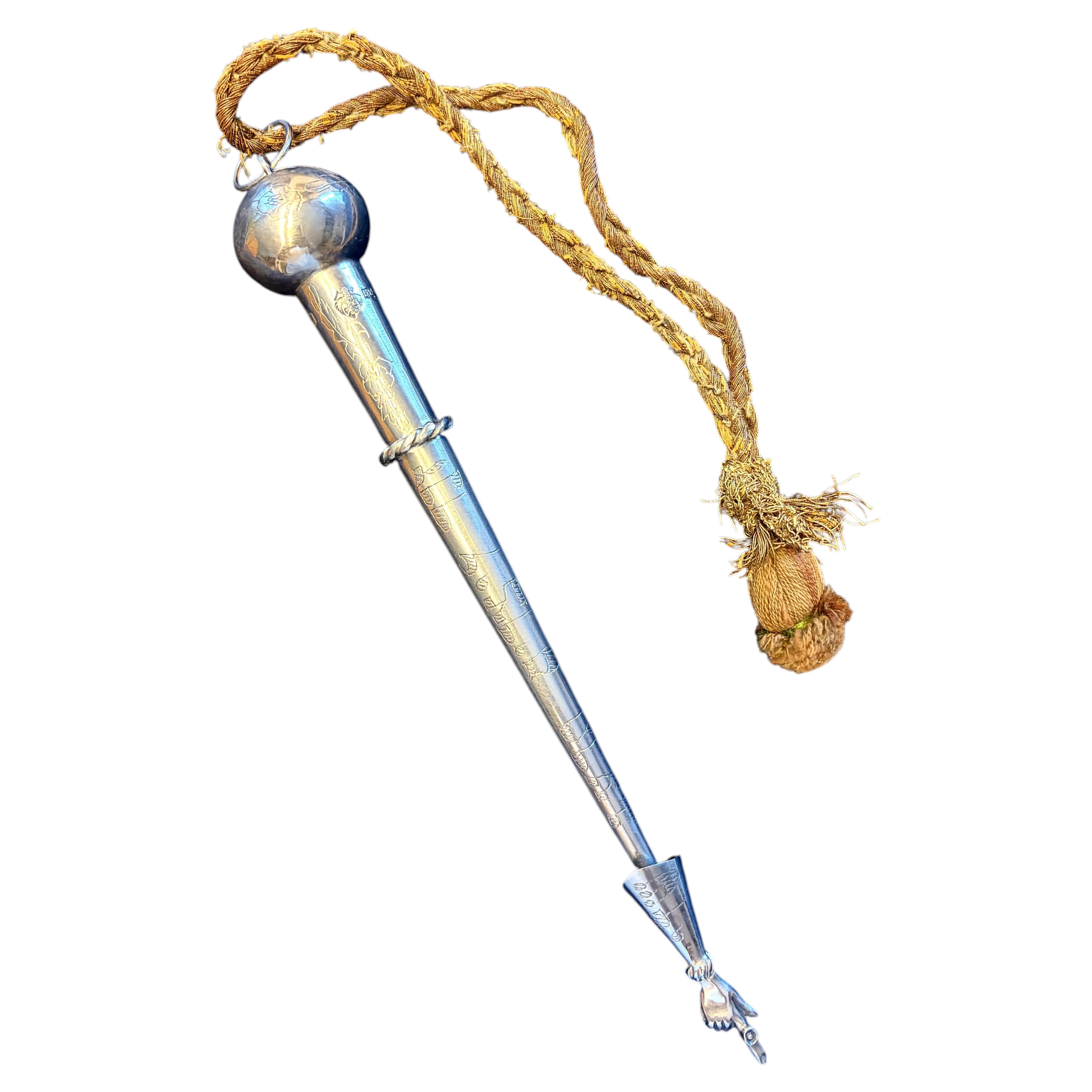 Einzigartige antike Judaica Sterling Silber Thora Zeiger Yad Faberge Feodor Rückert