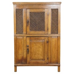 Unique Antique oak bread cabinet from the late 17th century with working locks