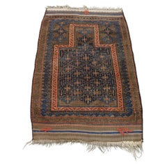 Alfombra oriental antigua única con motivos especiales 130x88cm