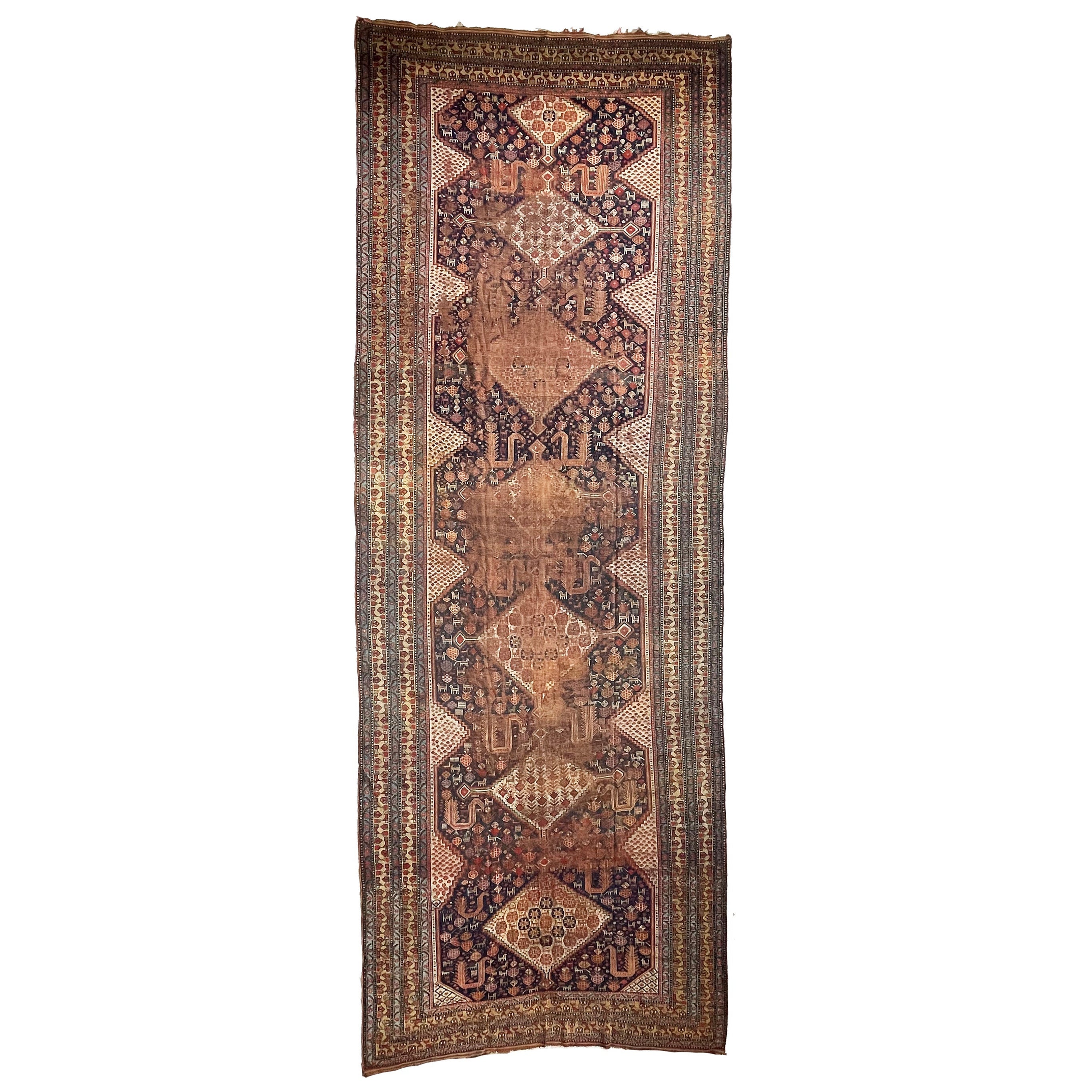 Tappeto unico antico Kelleh Southwest Qashqai Shiraz Khamseh in vendita