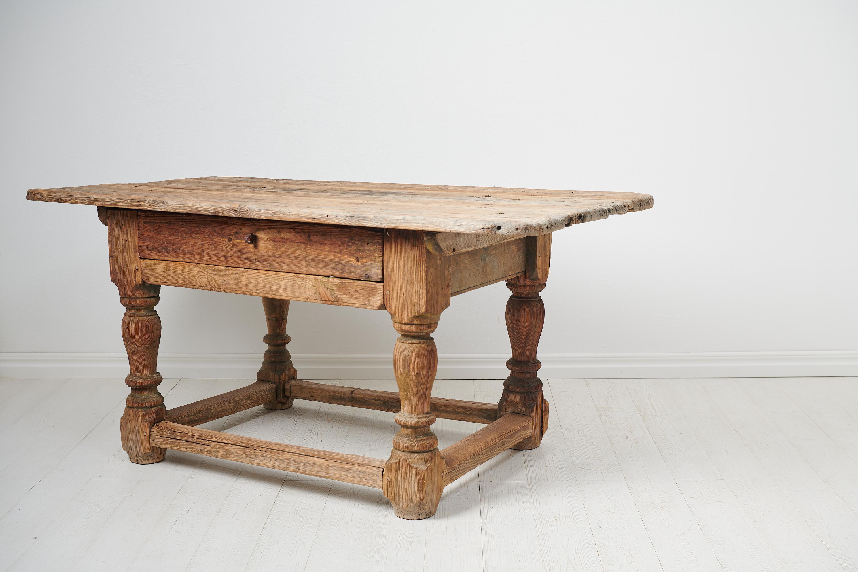 Hand-Crafted Unique Antique Swedish Rare Baroque Table For Sale