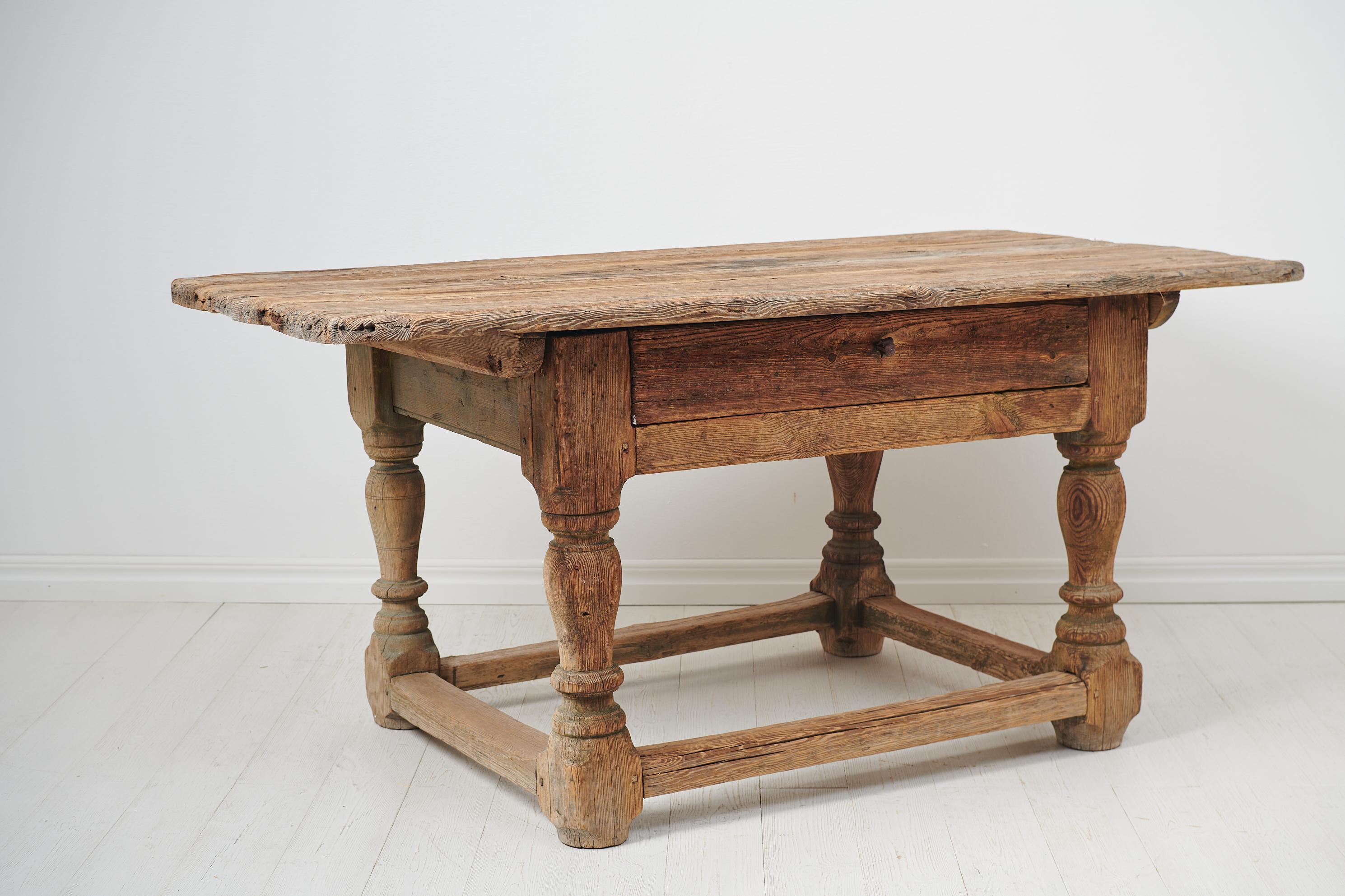 18th Century Unique Antique Swedish Rare Baroque Table For Sale