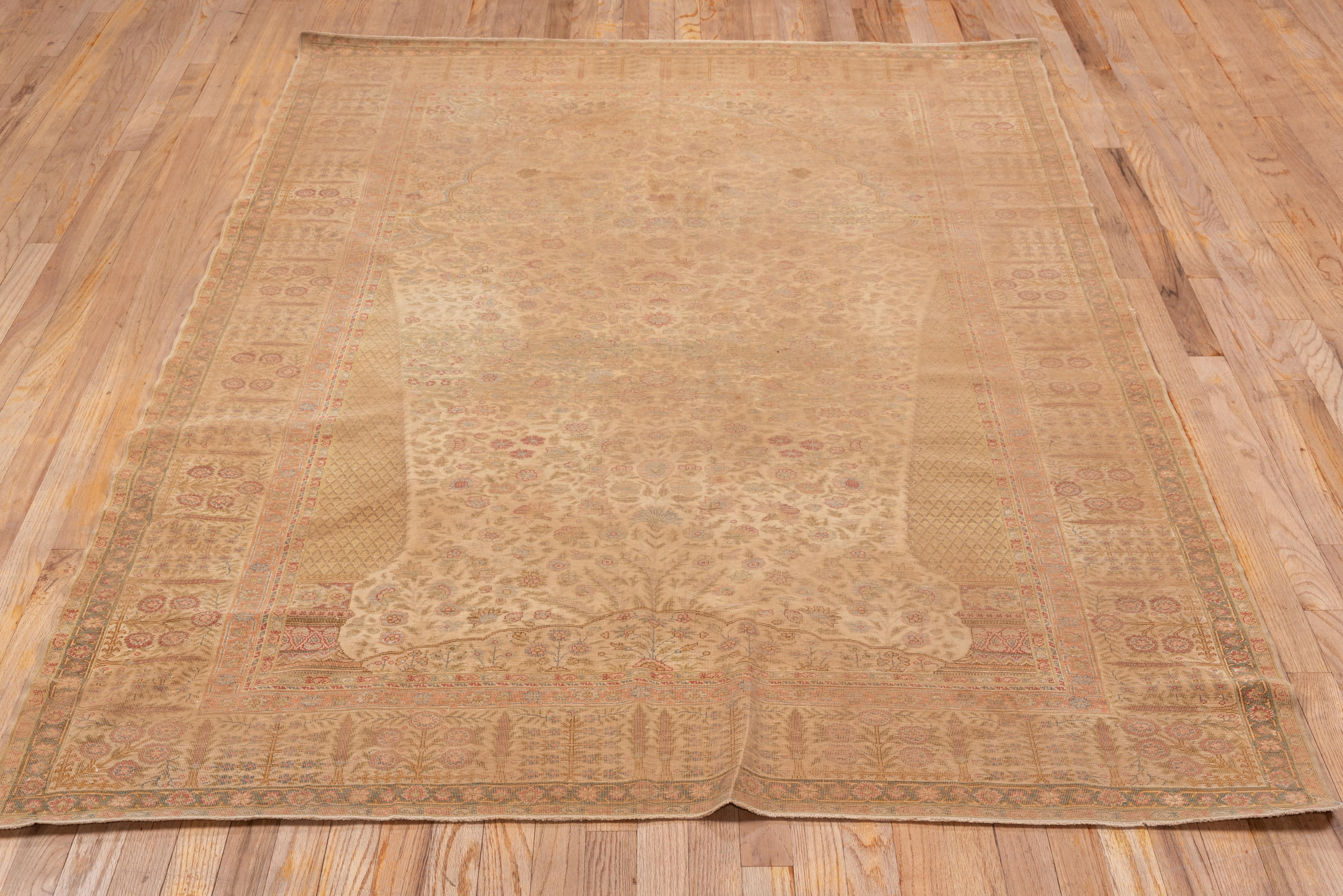 Hand-Knotted Unique Antique Turkish Kaisary Rug, Tone on Tone, Soft Tones For Sale