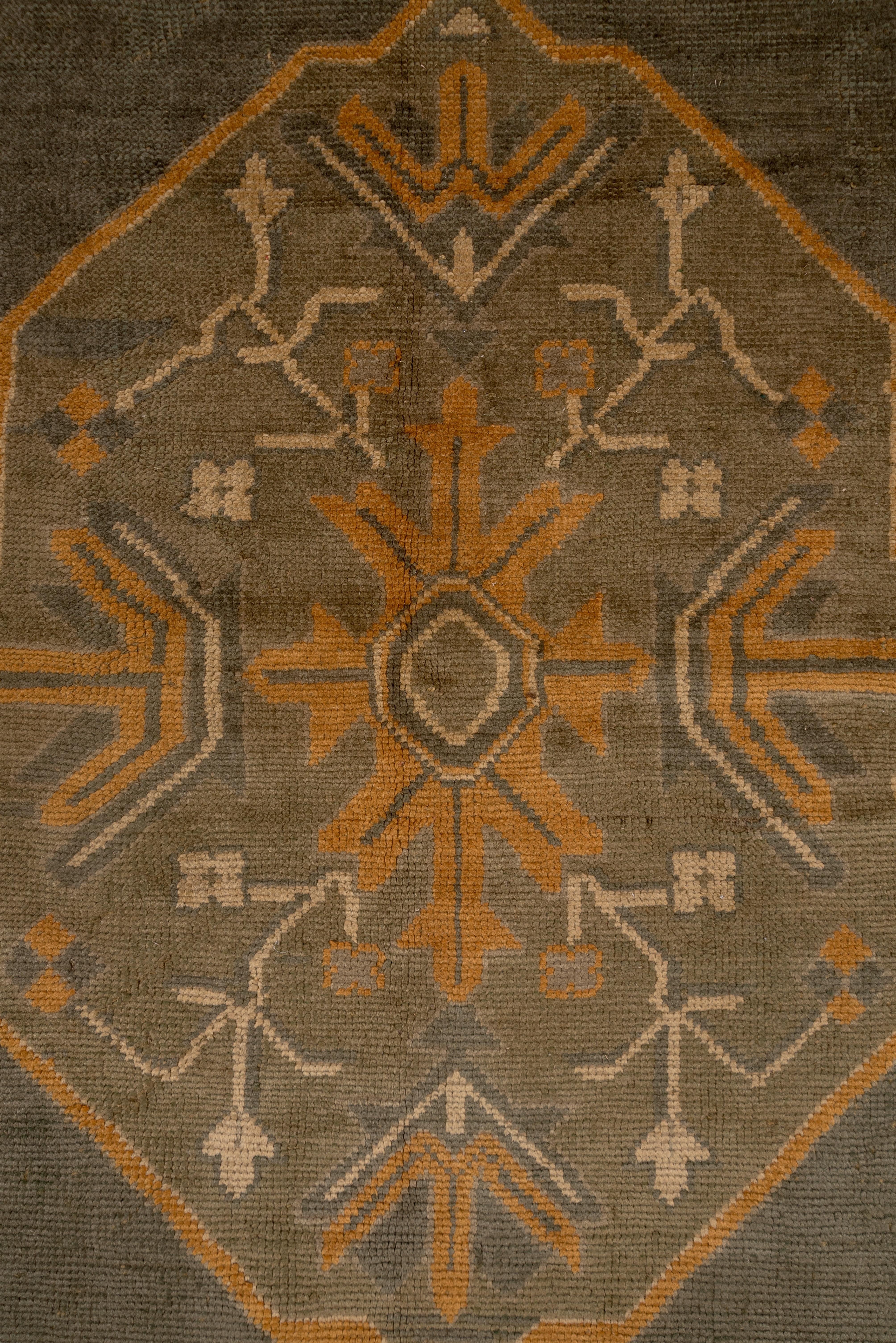 Early 20th Century Unique Antique Turkish Oushak Rug, circa 1920s For Sale