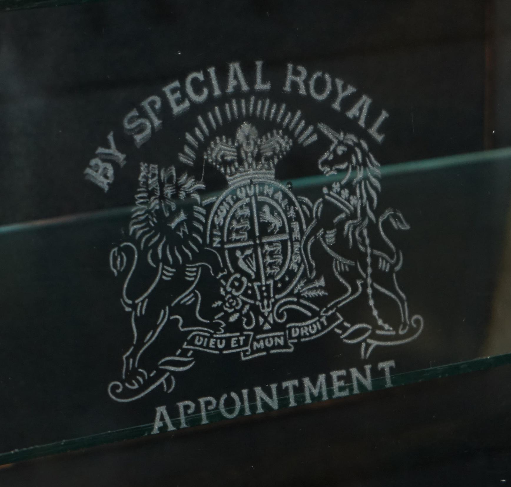Hand-Crafted UNIQUE ANTIQUE VICTORIAN FRY's CHOCOLATE ROYAL CREST GLASS DISPLAY CASE CABINET For Sale