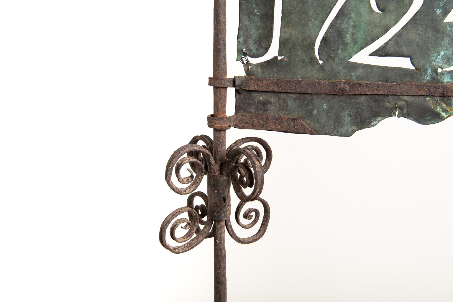 Unique Antique Weather Vane Dated 1725 In Good Condition For Sale In Kramfors, SE
