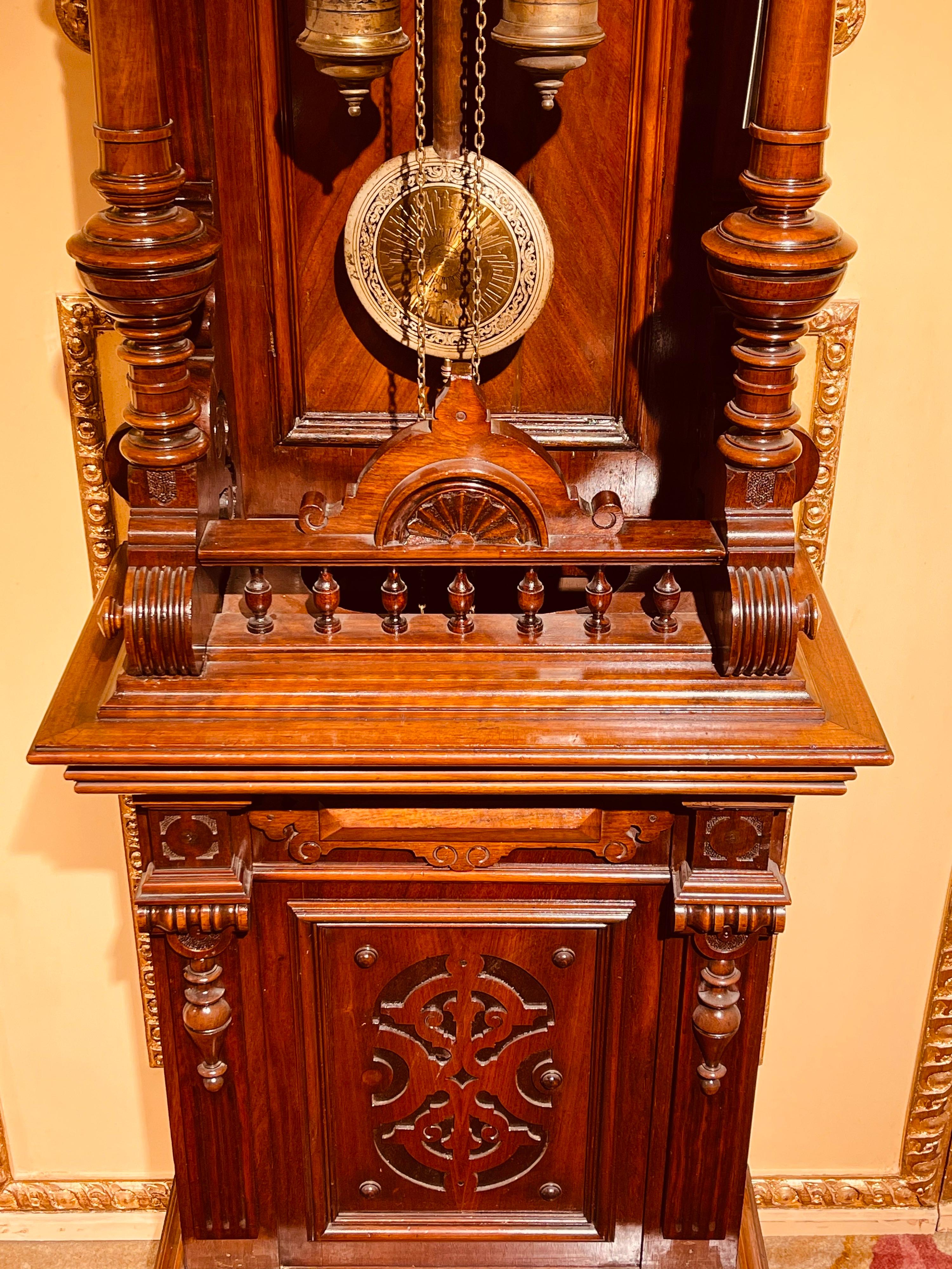 Unique Antique Wilhelminian Style Grandfather Clock, Walnut, 19th Century 3
