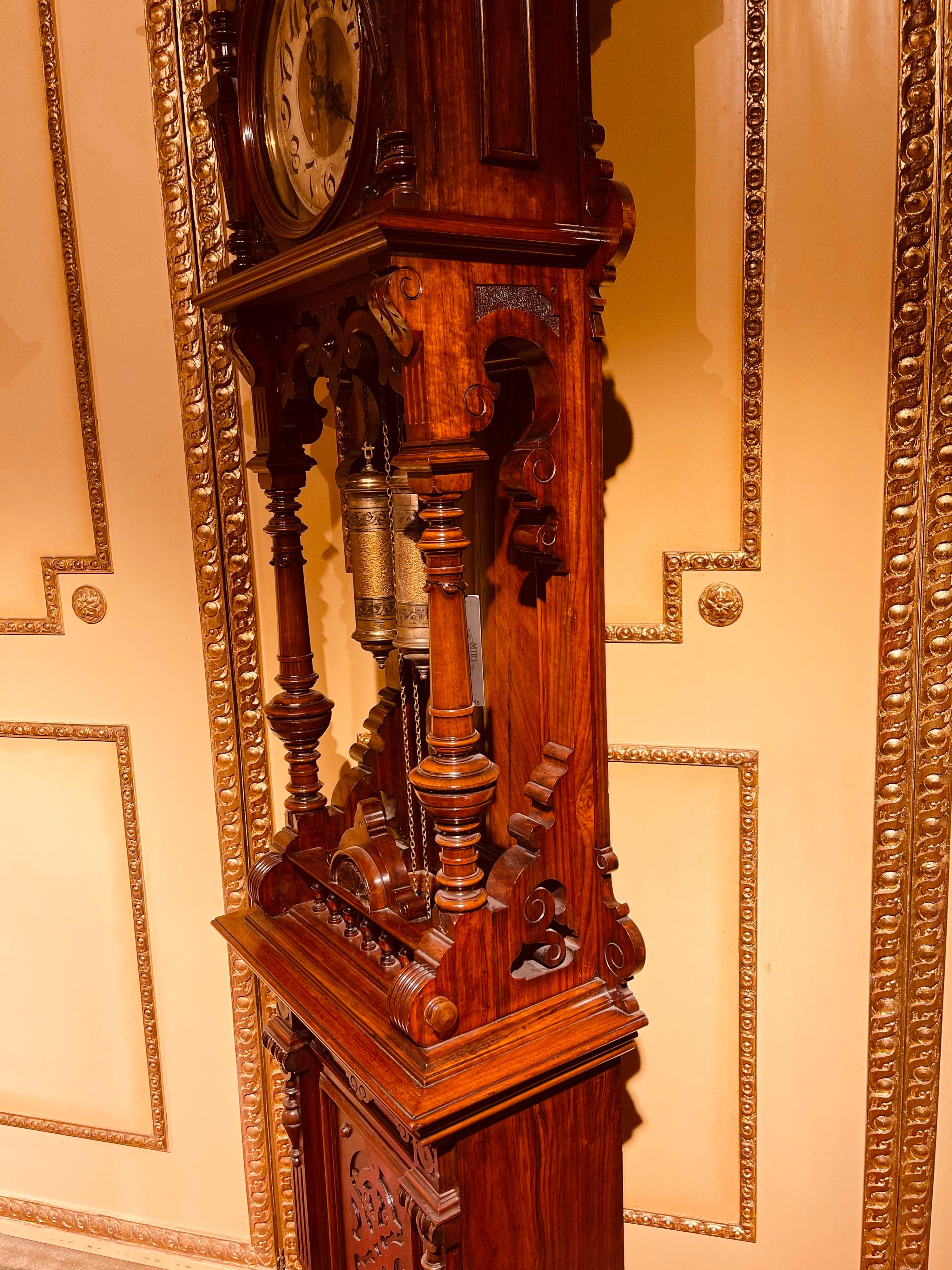 Unique Antique Wilhelminian Style Grandfather Clock, Walnut, 19th Century 8