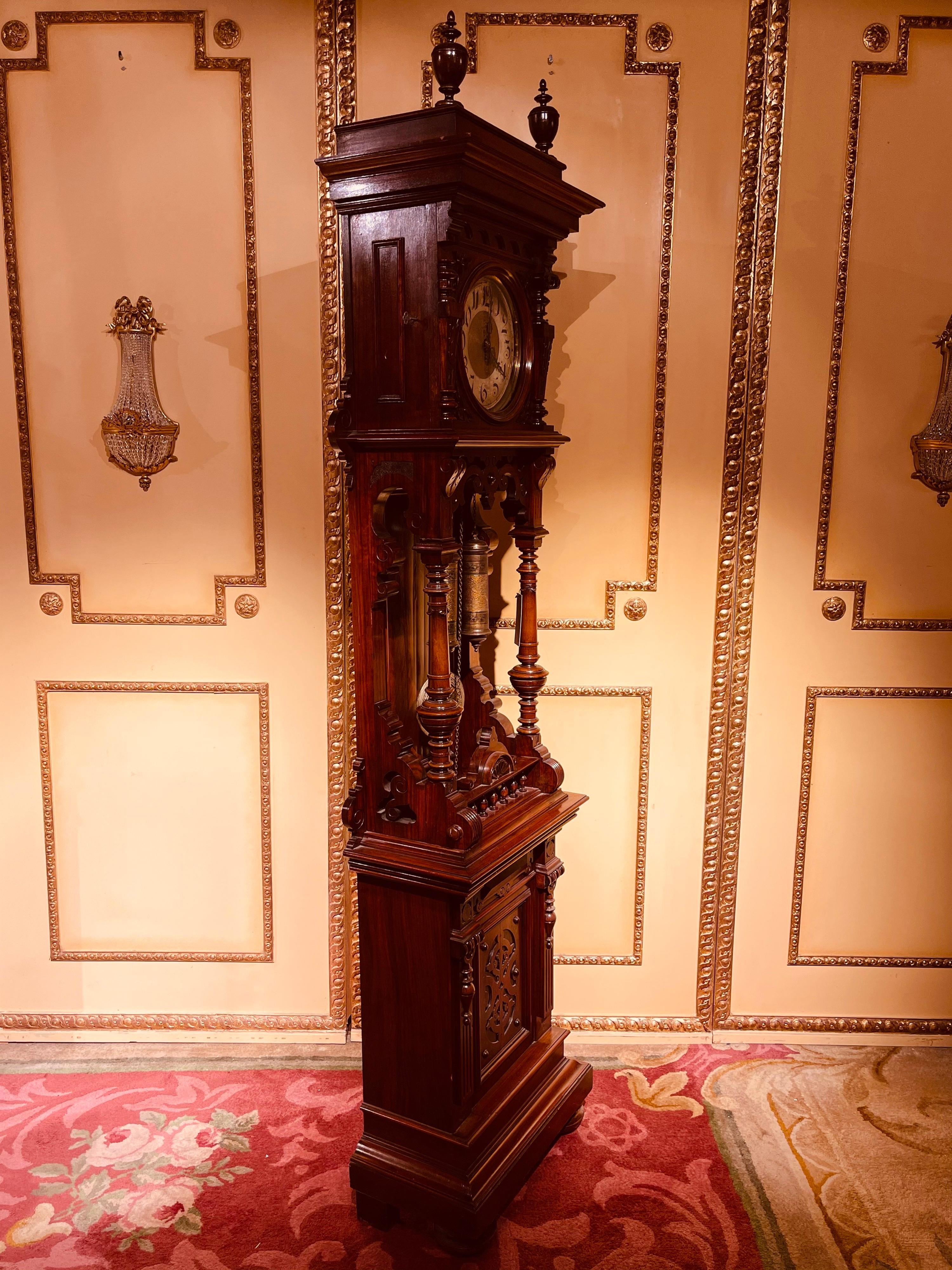 Unique Antique Wilhelminian Style Grandfather Clock, Walnut, 19th Century 10