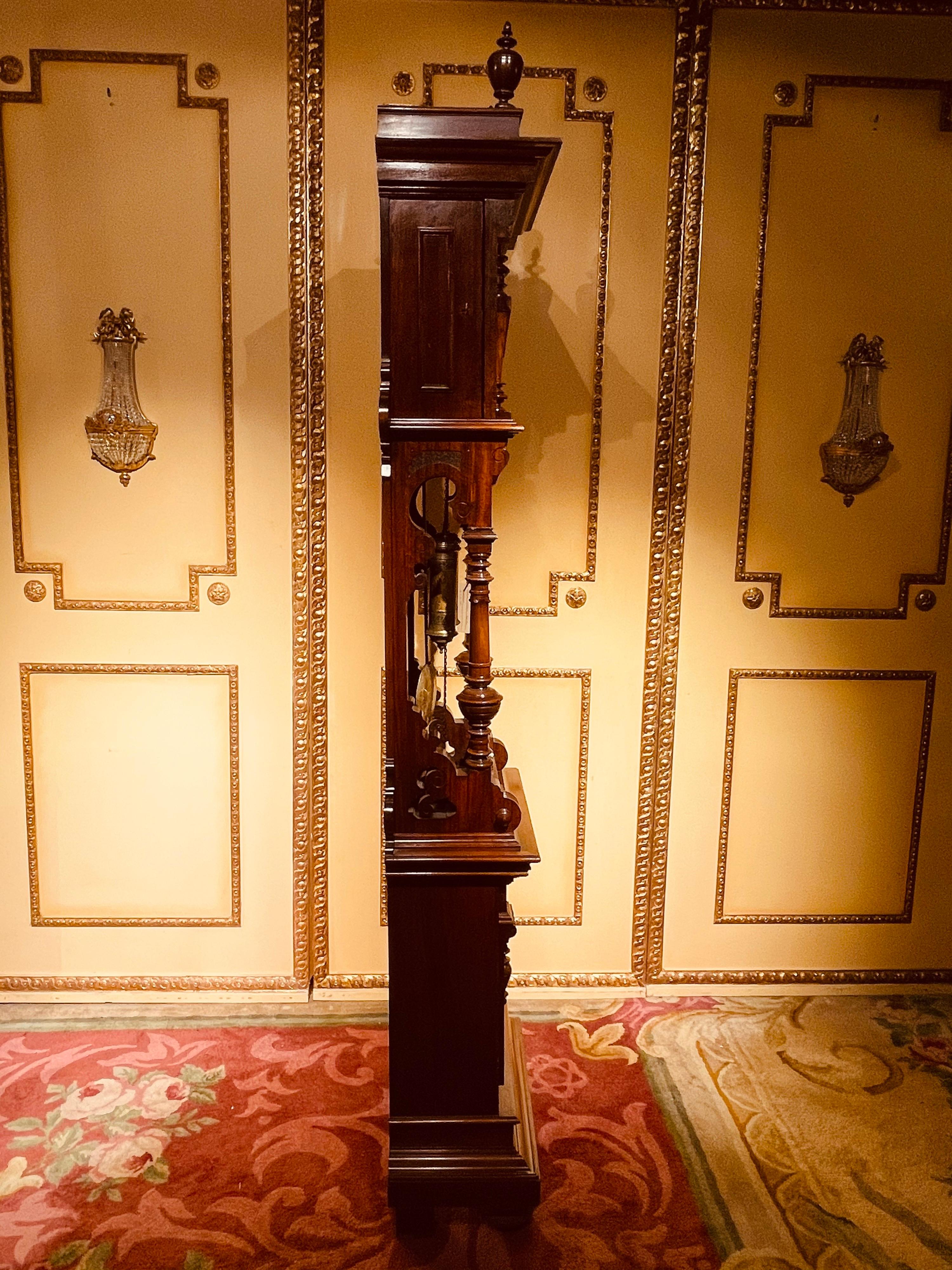 Unique Antique Wilhelminian Style Grandfather Clock, Walnut, 19th Century 11