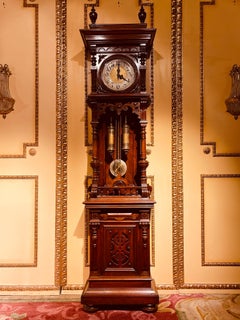 Unique Antique Wilhelminian Style Grandfather Clock, Walnut, 19th Century